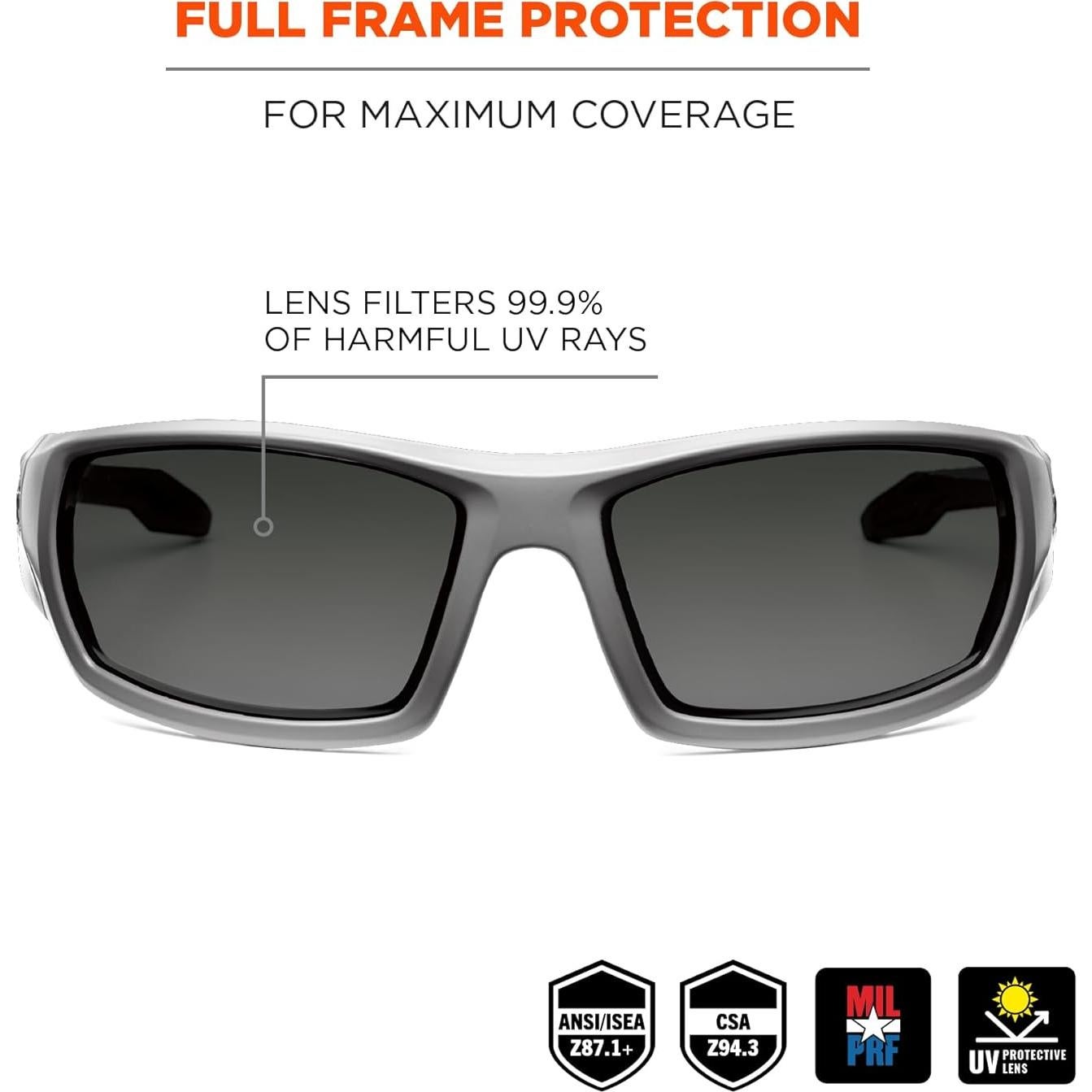 Gafas de Seguridad Ergodyne Odin, Lente Ahumado UV