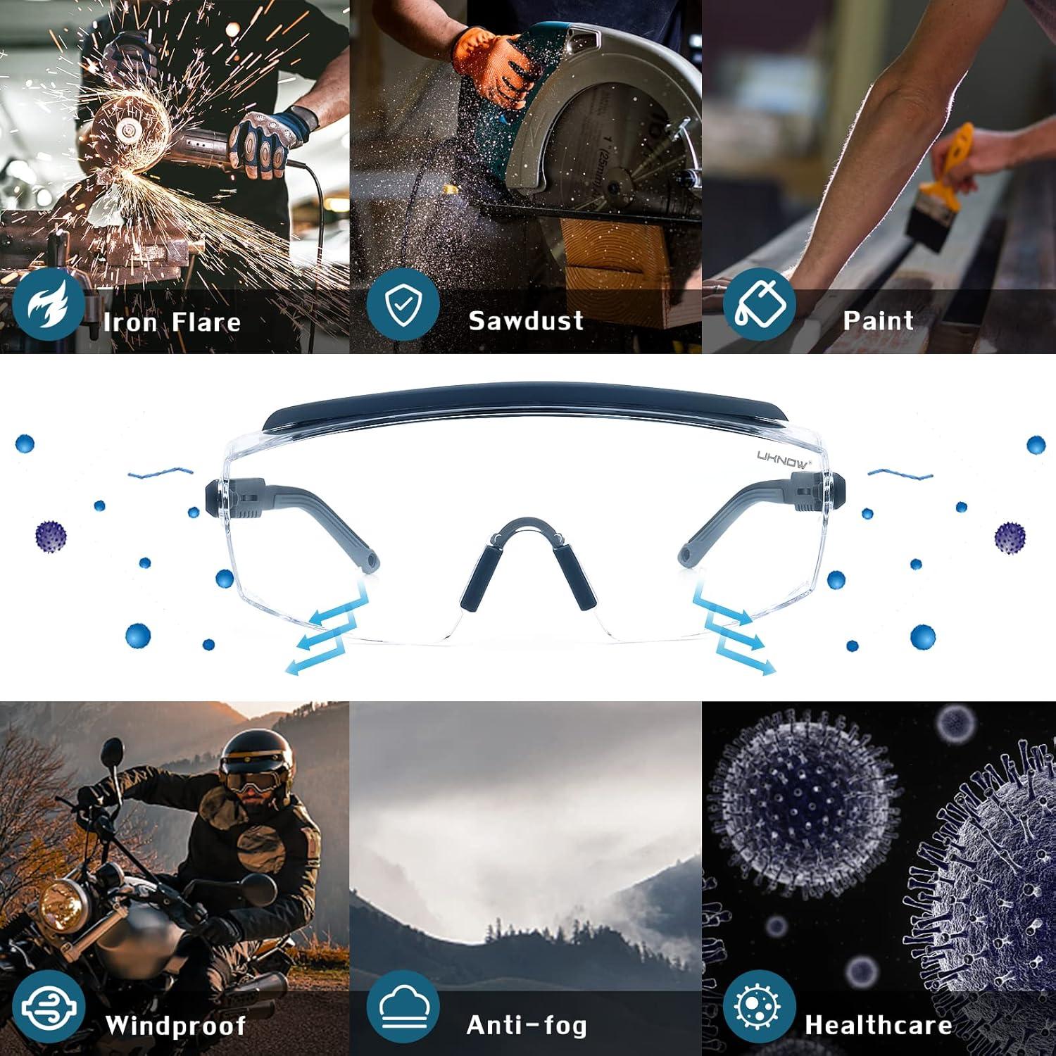 Gafas de Seguridad UKNOW Antiempañante Pizarra ANSI Z87.1