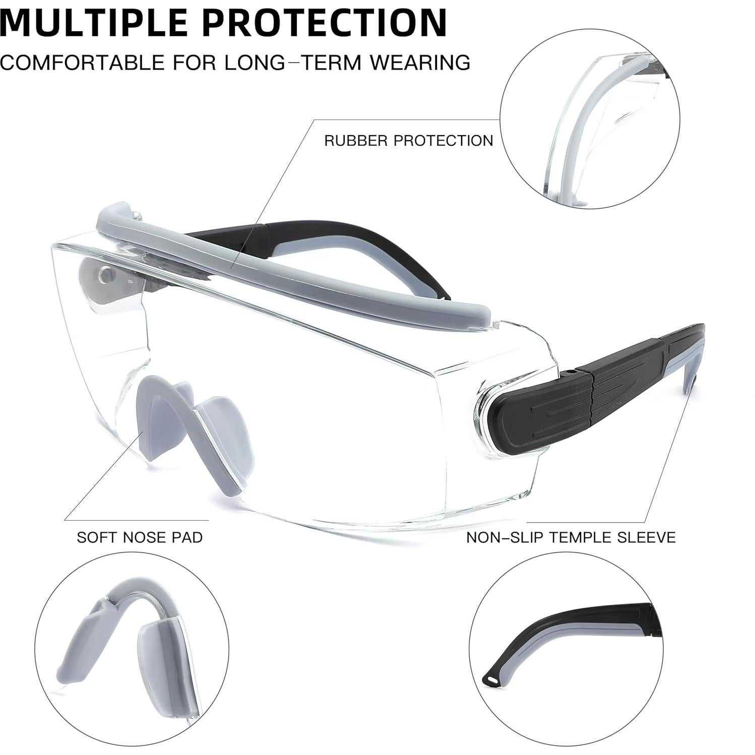 Gafas de Seguridad Antiempañante Ajustables Gris