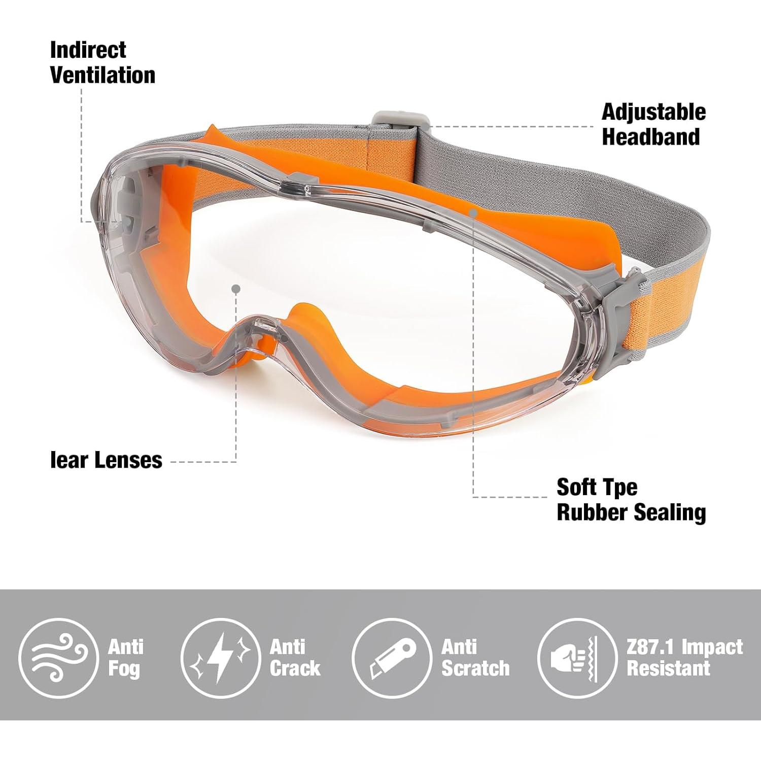 Gafas de Seguridad MELASA Naranjas Antiempañantes