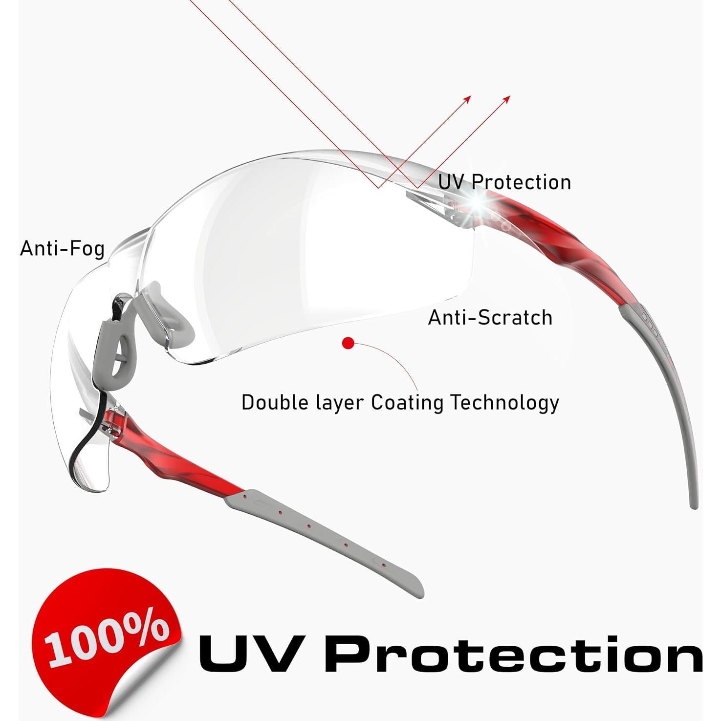 Gafas de Seguridad Impactables Impactable UV Anti-Niebla