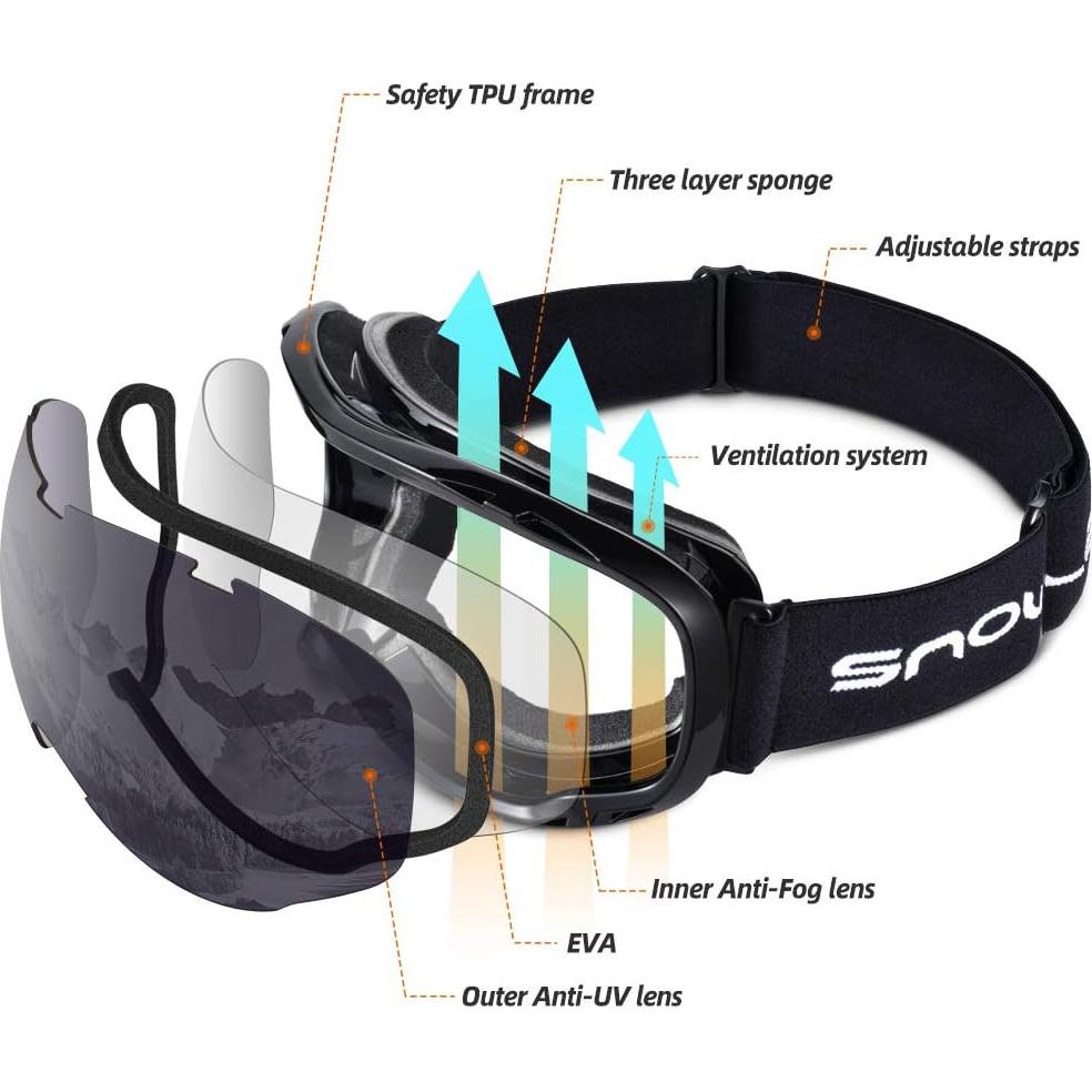 Gafas de esquí Hubo Sport OTG con protección UV y antiempañante