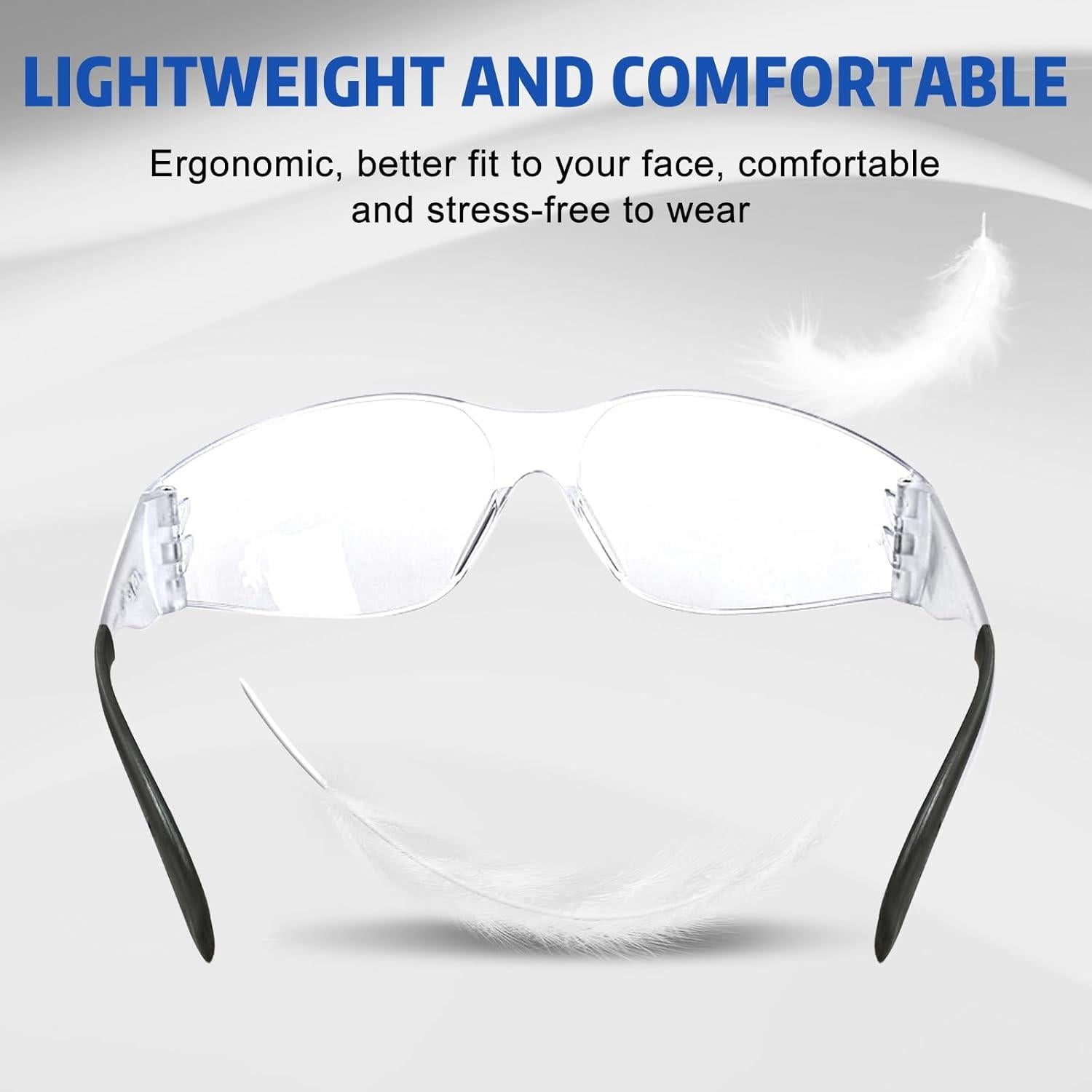 Gafas de Seguridad ANSI Z87.1 Resistentes a Rayones - 10 Pzas