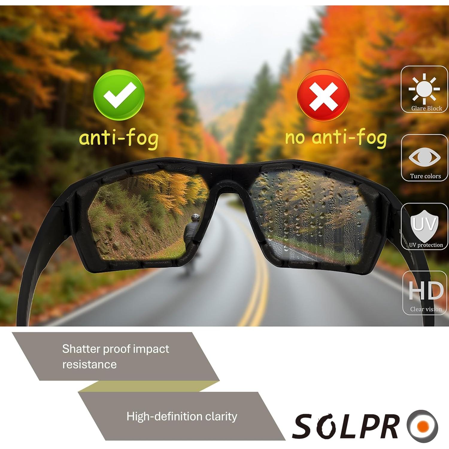 Gafas de Motocicleta Antivaho Gafas de Seguridad Negro