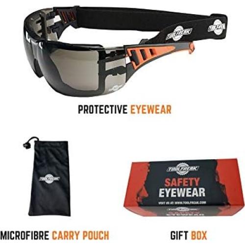 Gafas de seguridad ToolFreak Rip Out, lente ahumada, UV 99.9%