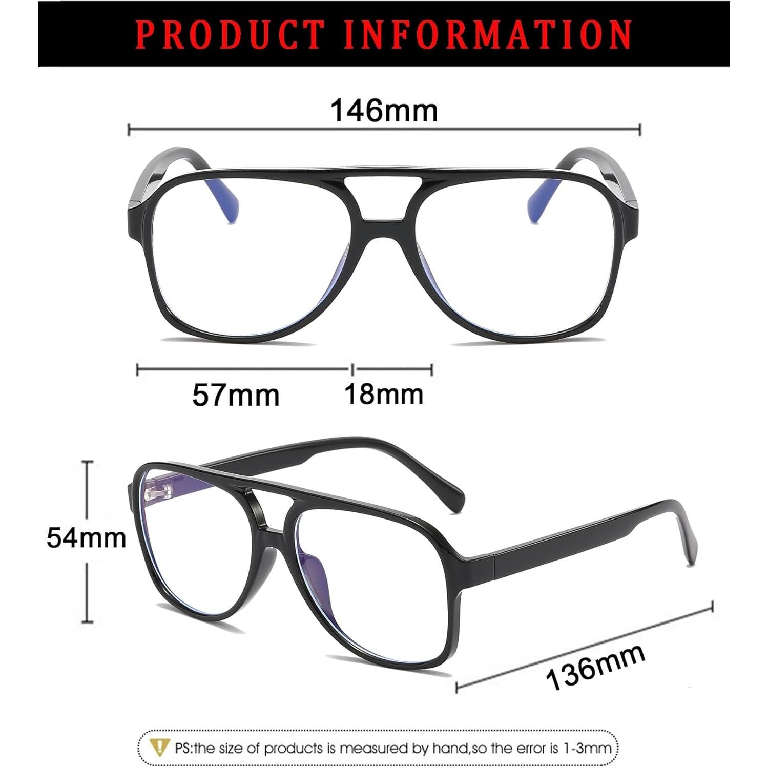 Gafas Aviador ZIMUSUN Anti Luz Azul Unisex 57mm