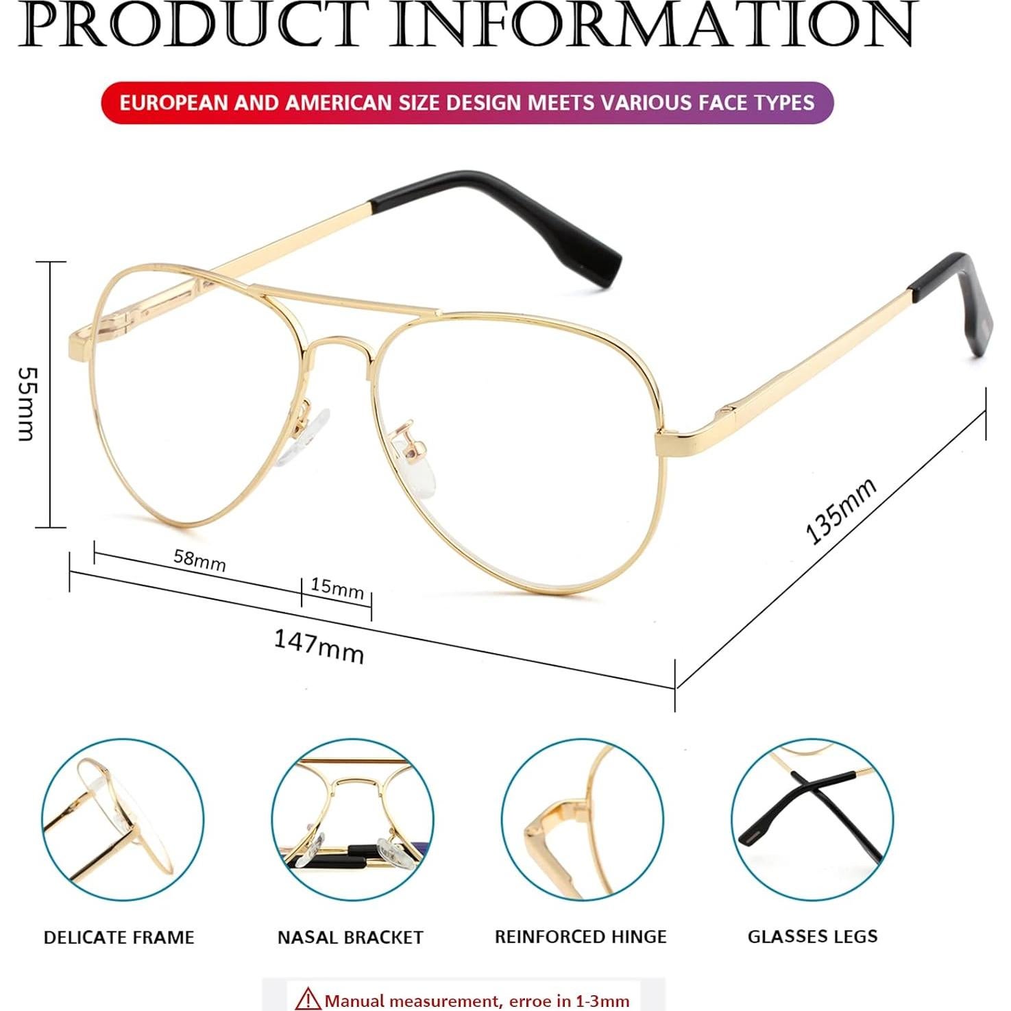 Gafas de sol polarizadas PORADAY aviador 58mm UV400