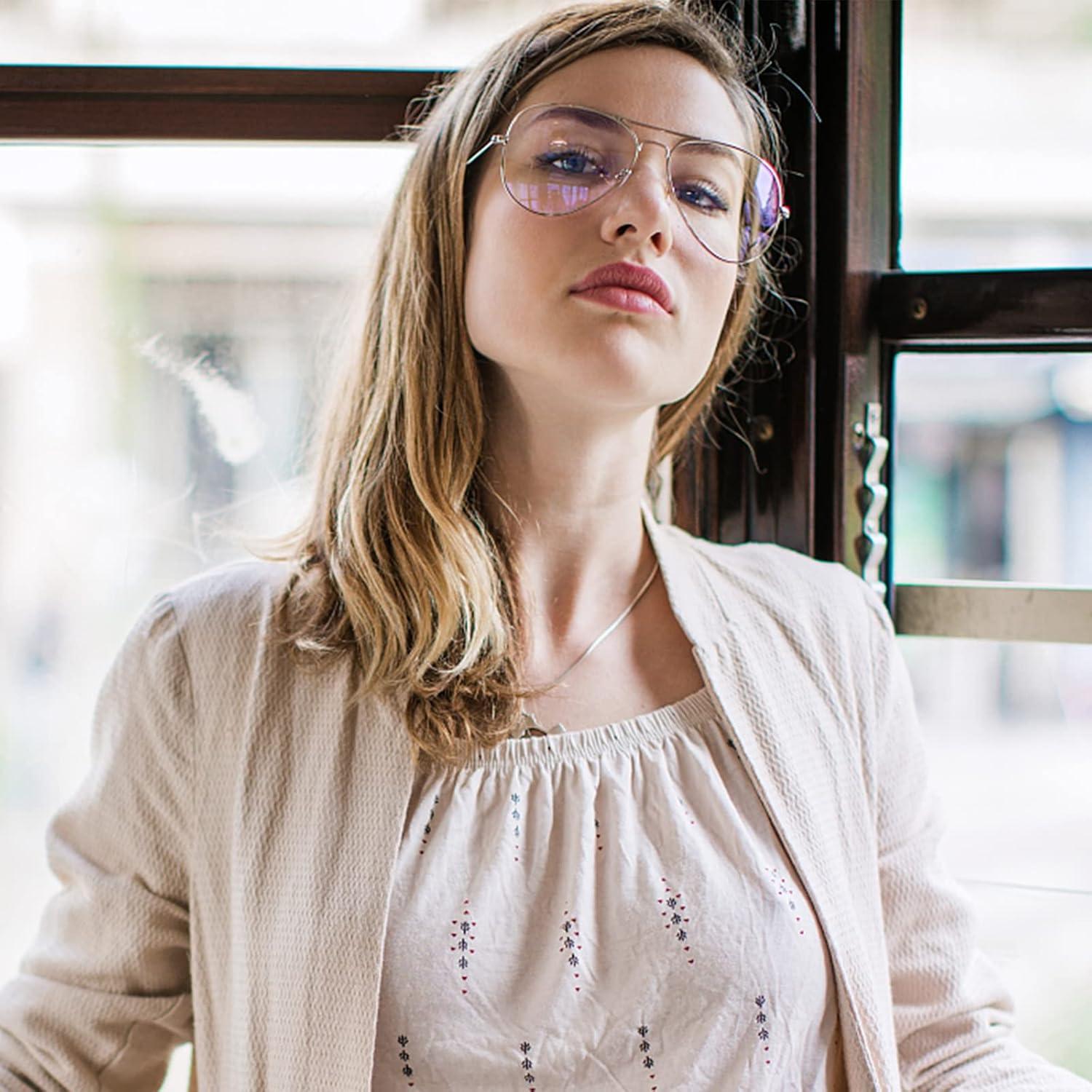 Gafas de Aviador Outray Metal Transparente para Hombres y Mujeres