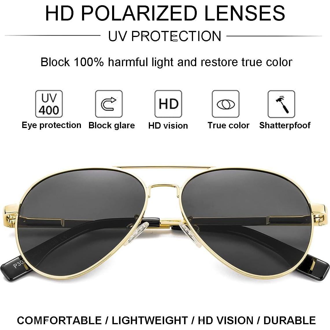 Gafas de Sol Aviador Gleyemor 52mm Polarizadas Unisex