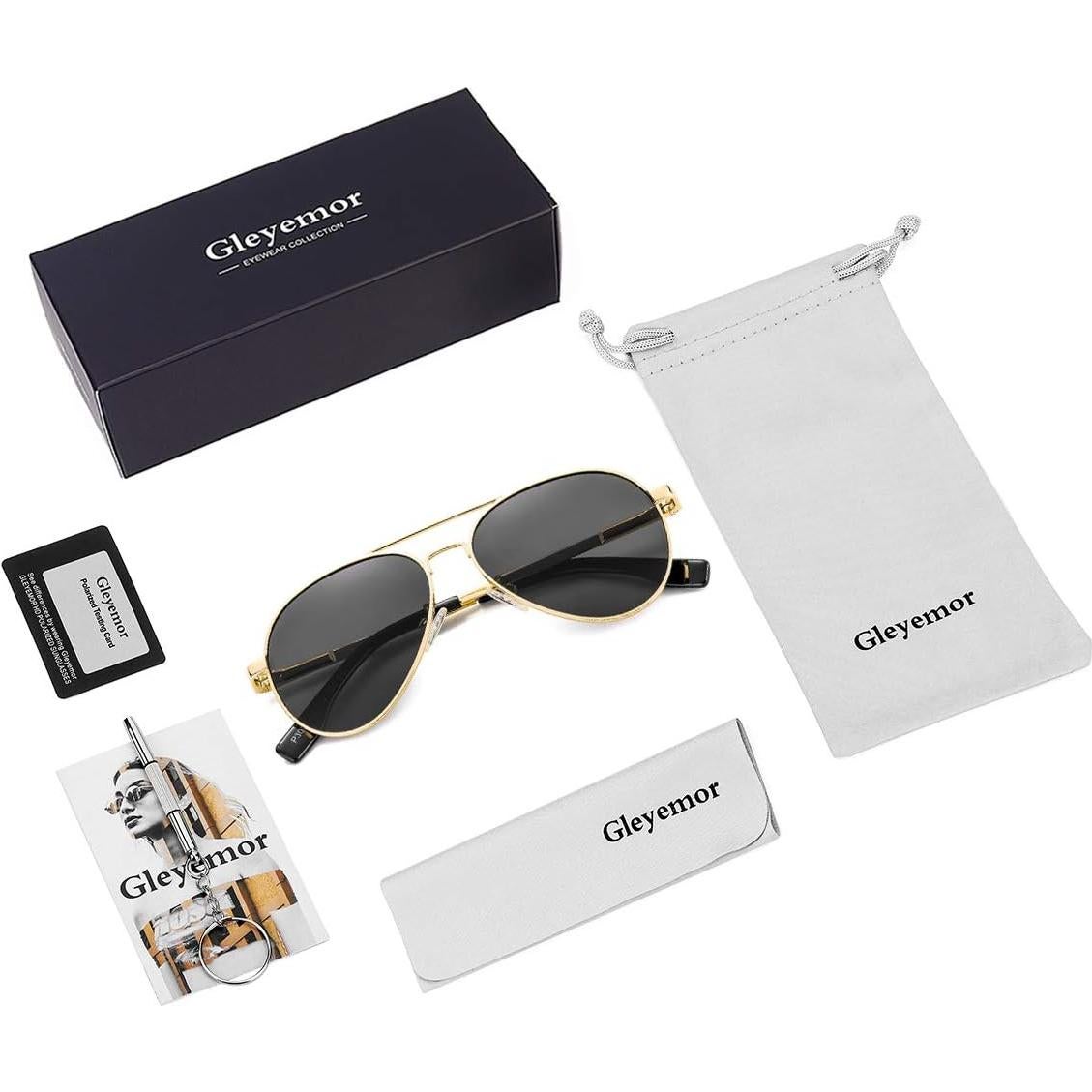 Gafas de Sol Aviador Gleyemor 52mm Polarizadas Unisex