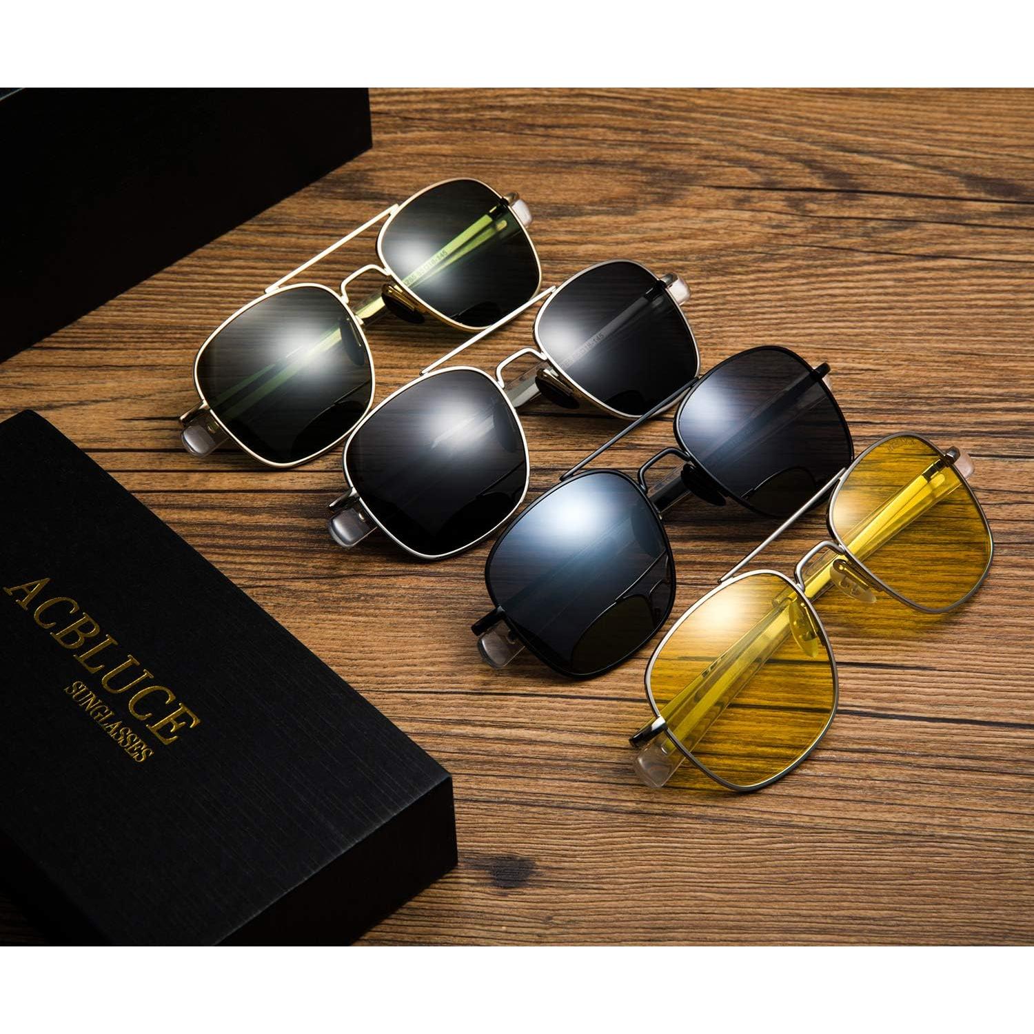 Gafas de sol aviador ACBLUCE 53mm polarizadas marco dorado