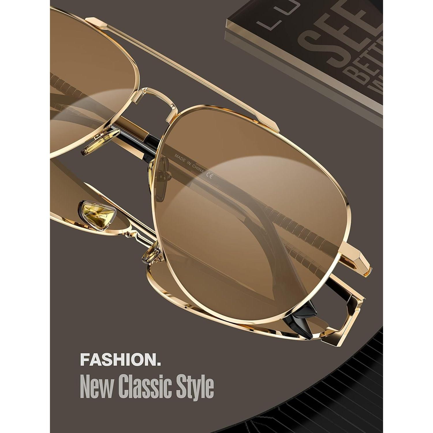 Gafas de sol LUENX Aviador Polarizadas UV400 60mm Unisex