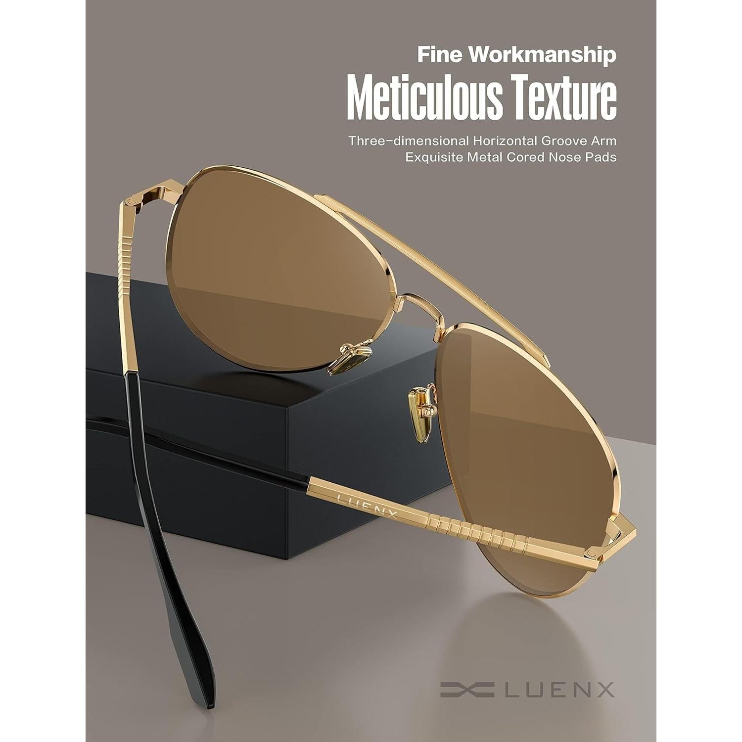 Gafas de sol LUENX Aviador Polarizadas UV400 60mm Unisex