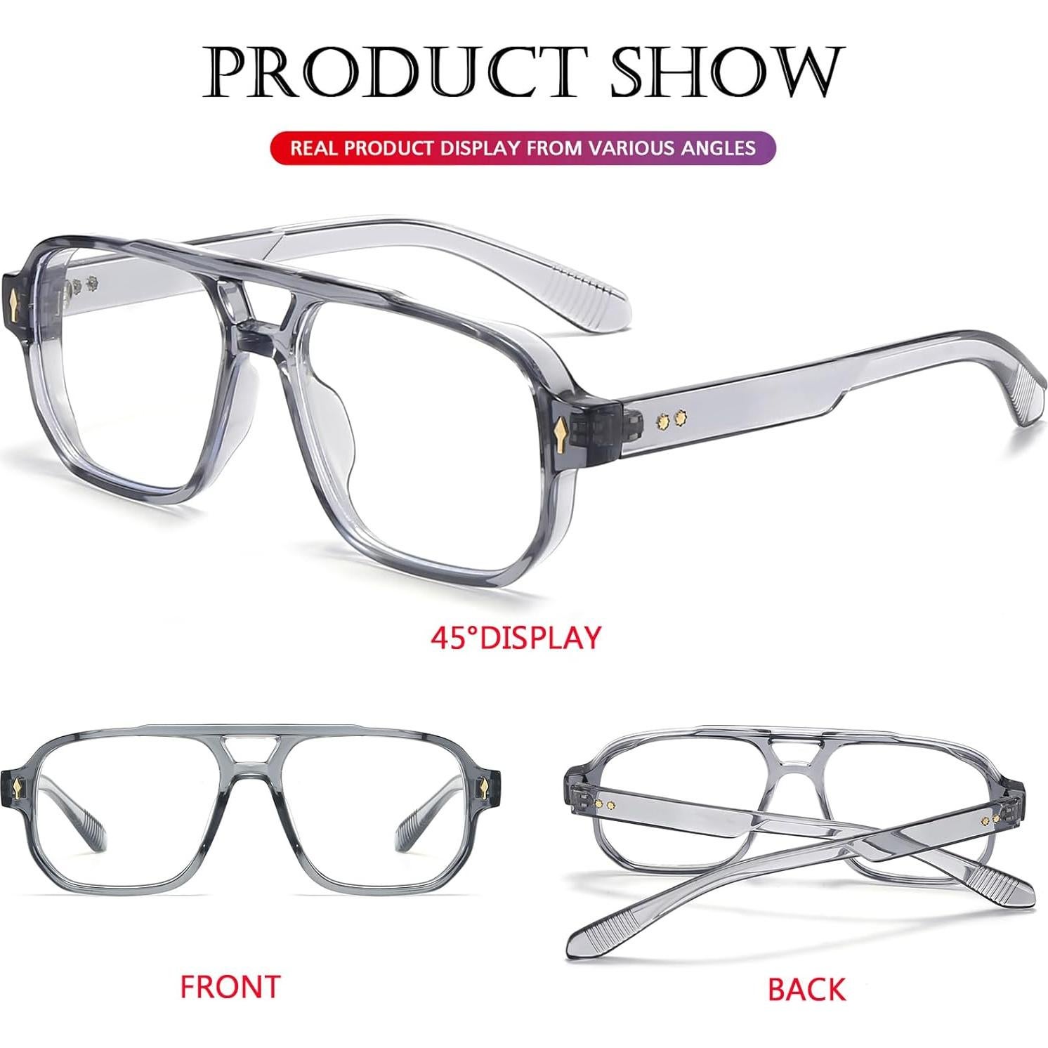 Gafas bloqueadoras luz azul PORADAY retro unisex 15.5x6x4.3cm