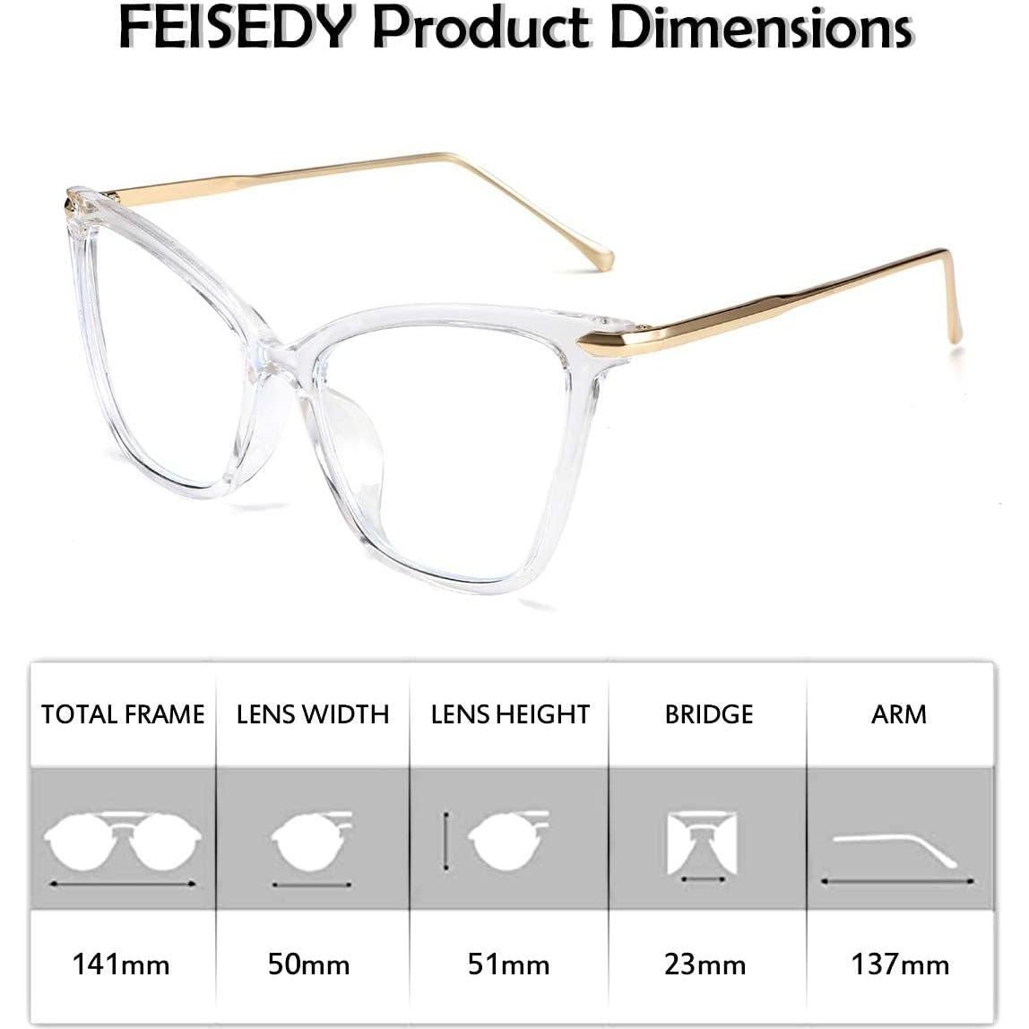 Gafas de Luz Azul FEISEDY Ojo de Gato B2589 Transparente