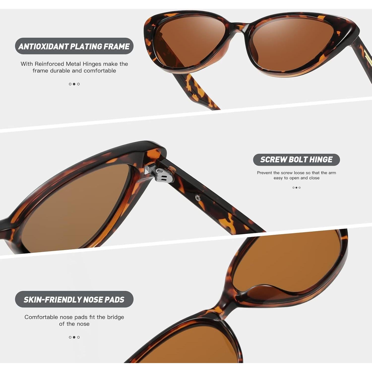 Gafas de sol Fozono ojo de gato UV400 estilo retro