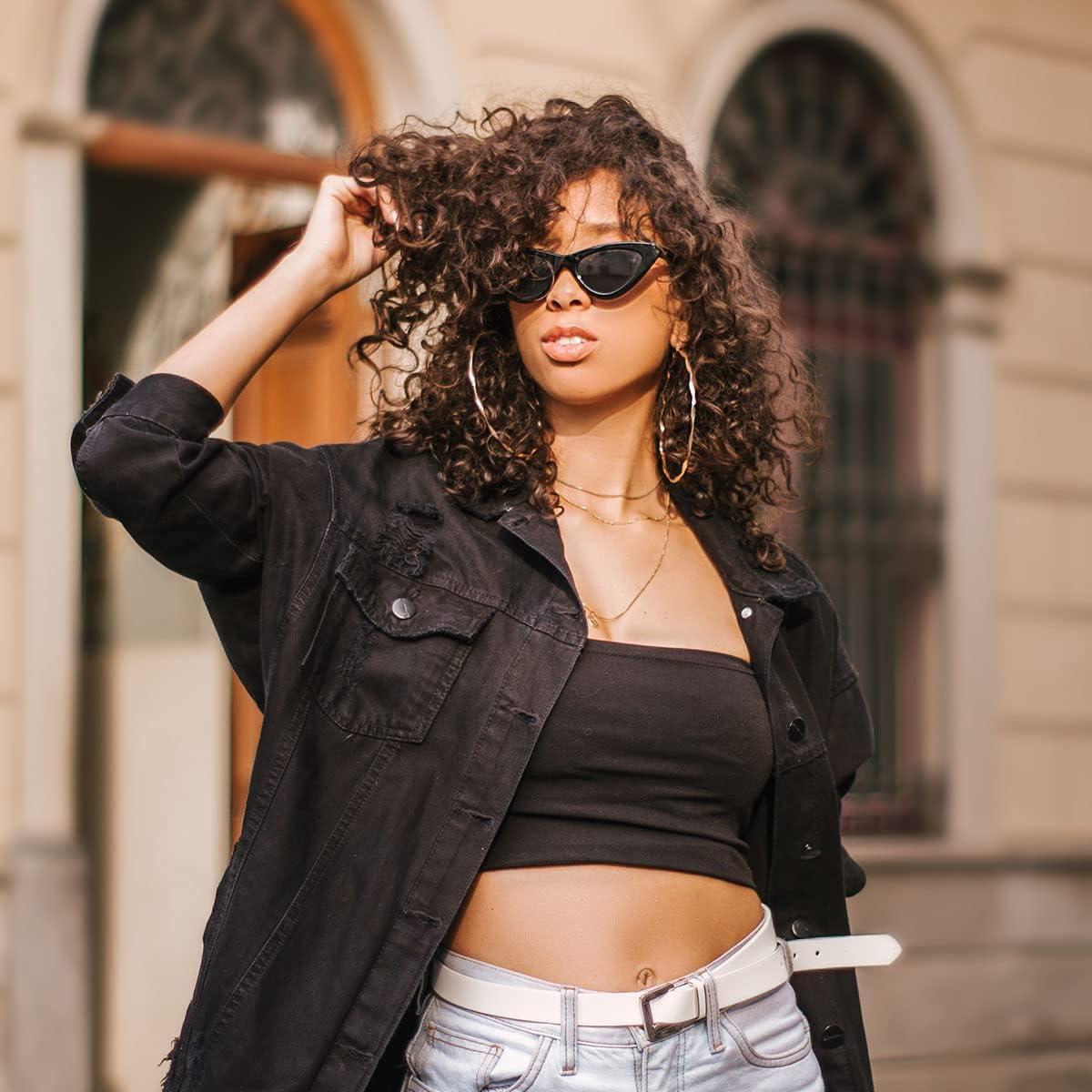 Gafas de Sol Cat Eye Mujeres Vintage Plástico Negro