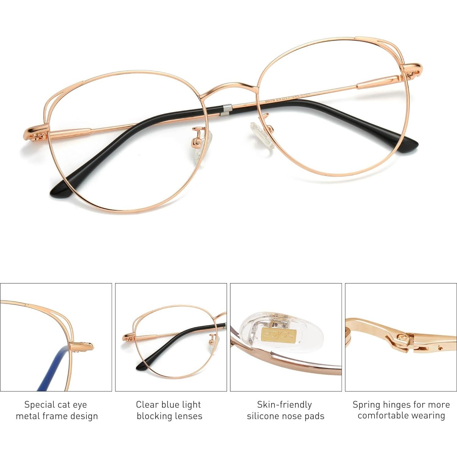 Gafas de Sol SOJOS Ojos de Gato Bloqueo Luz Azul Mujer