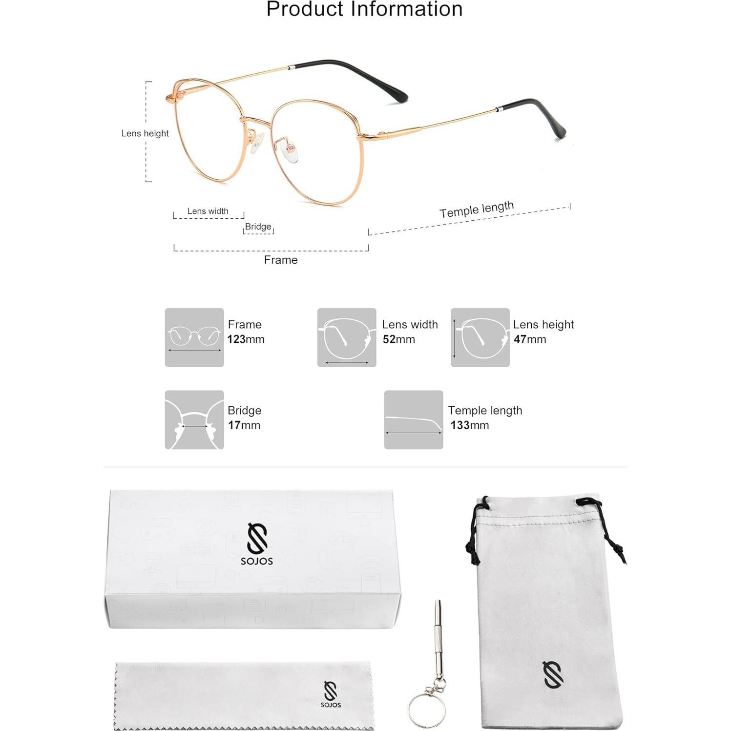 Gafas de Sol SOJOS Ojos de Gato Bloqueo Luz Azul Mujer