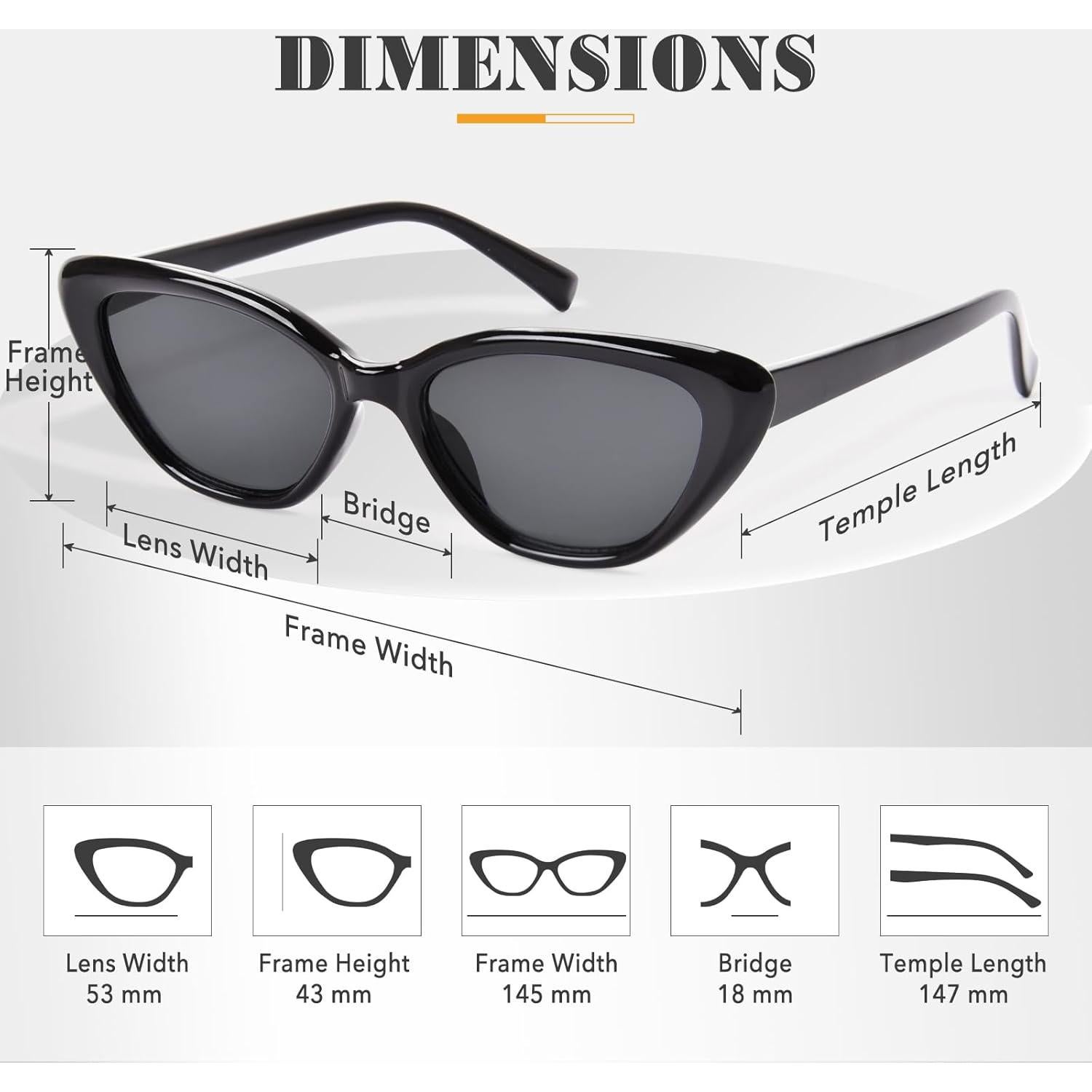 Gafas de sol Cat Eye OPTOFENDY negras para mujer