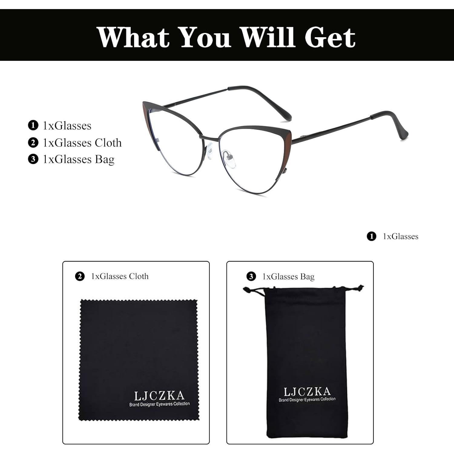 Gafas LJCZKA para Mujeres Estilo Gato Anti Luz Azul