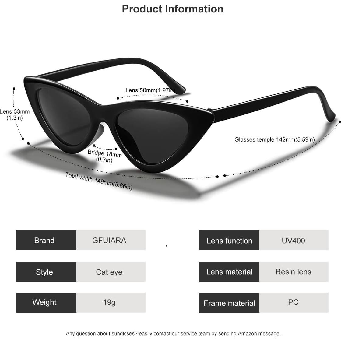 Gafas de sol ojo de gato UV400 para mujeres - Retro clásicas