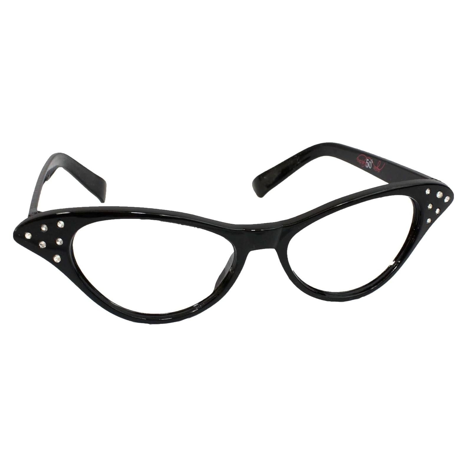 Gafas de Ojo de Gato Hip Hop 50's con Rhinestones para Mujeres