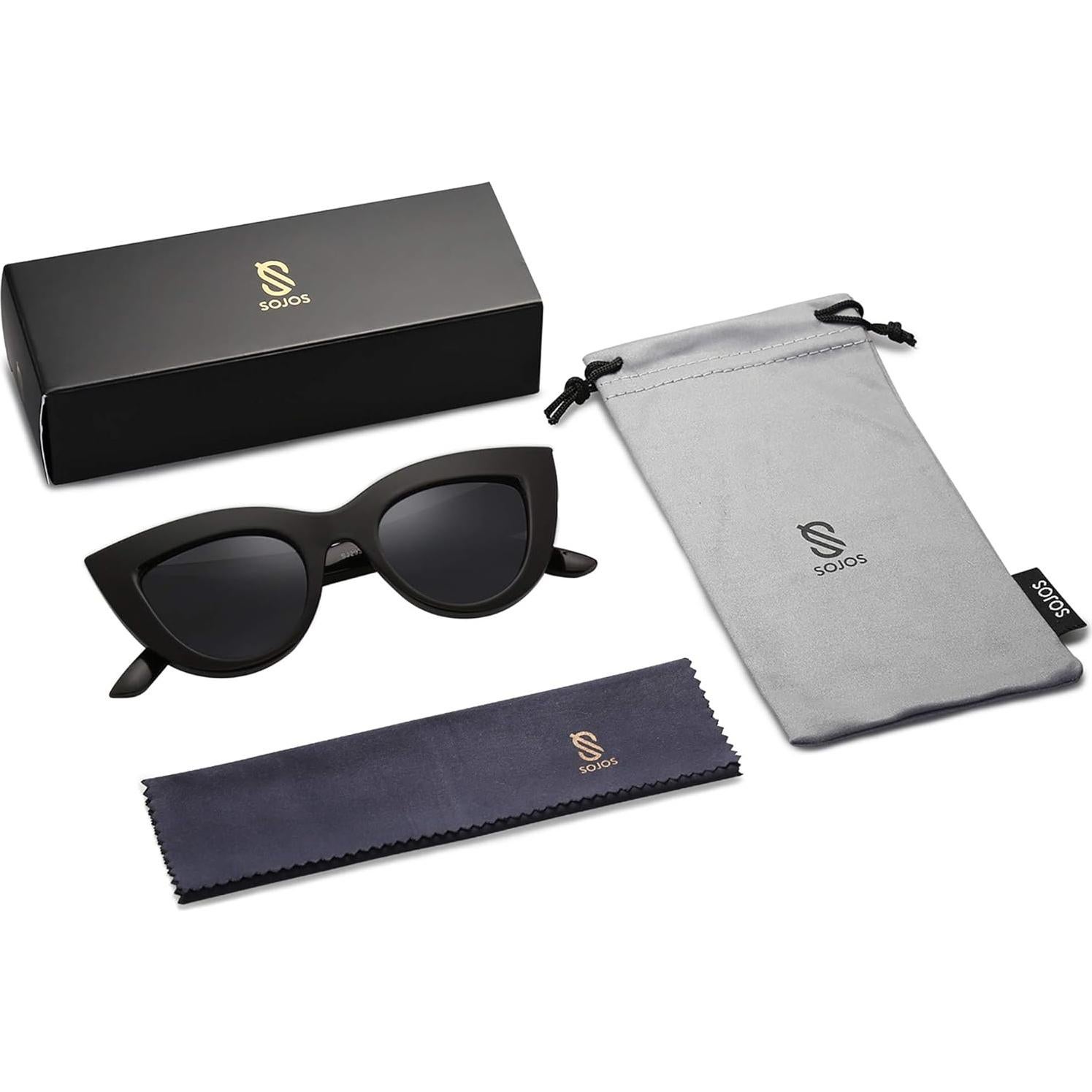 Gafas de Sol Retro SojoS Ojo de Gato UV400 para Mujeres