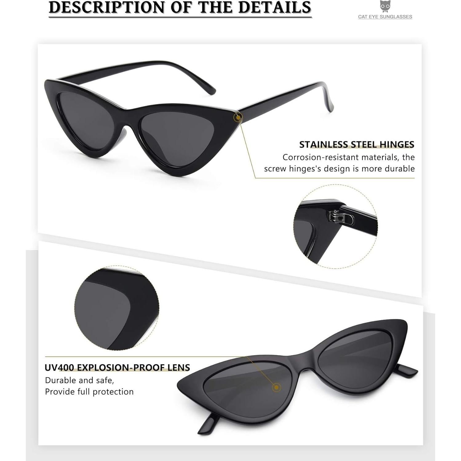 Gafas de Sol Retro Livho Ojo de Gato UV400 para Mujeres