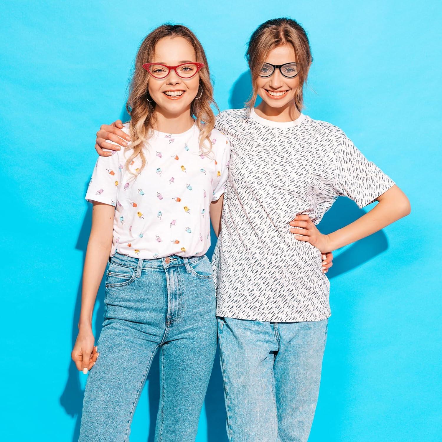 Gafas de Ojo de Gato Retro 4 Pcs con Rhinestones