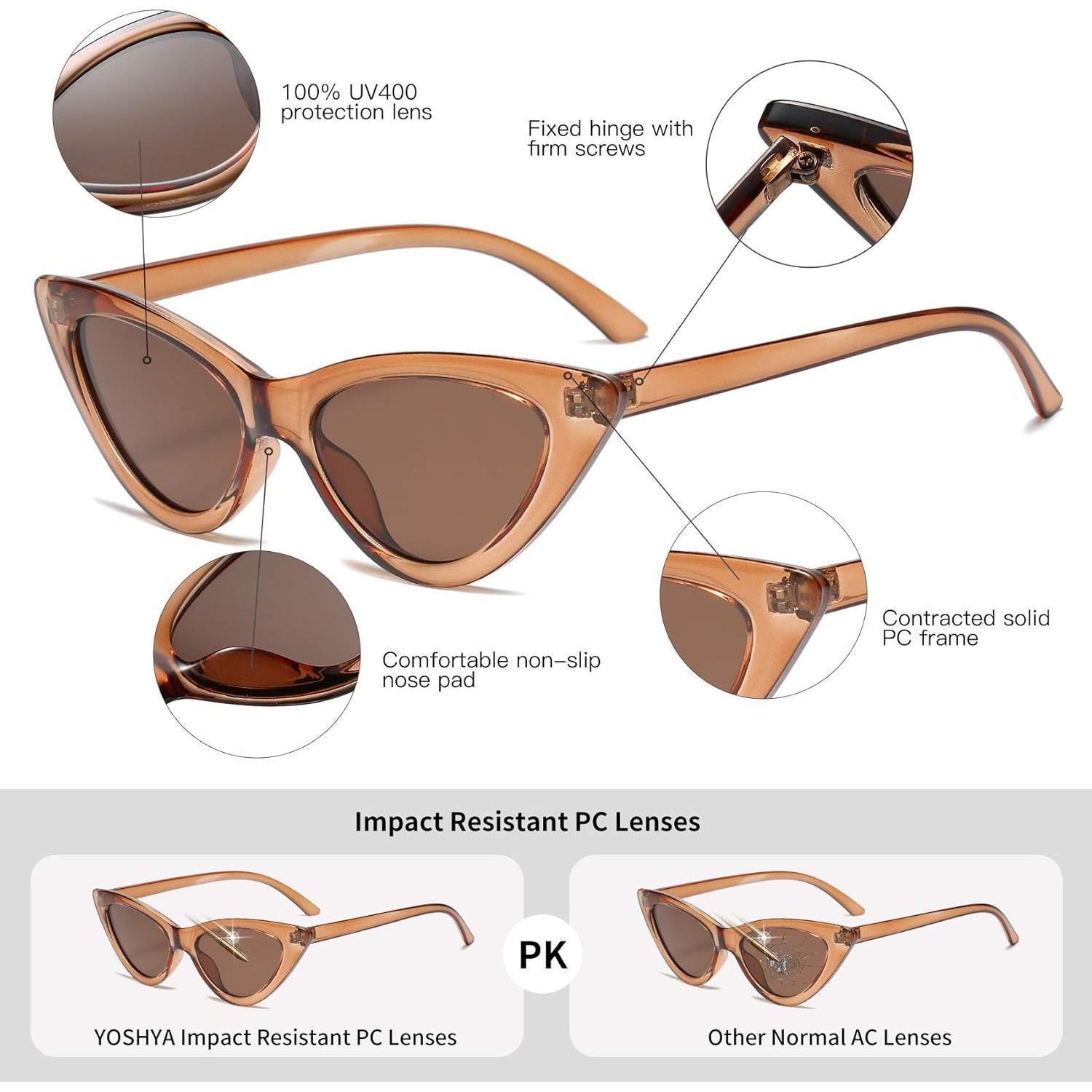 Gafas de sol retro de ojo de gato para mujeres - UV400