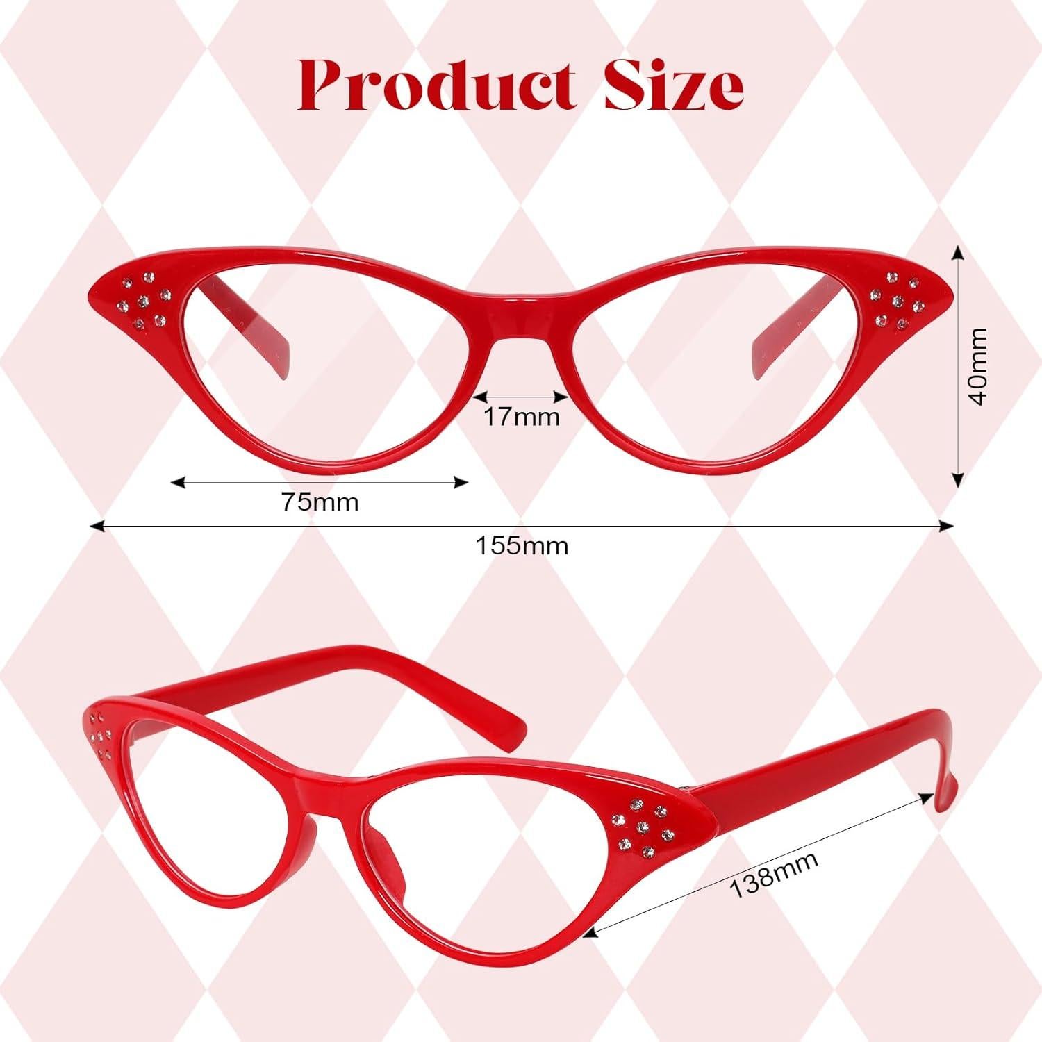 Gafas de Ojo de Gato Fumwase 4 Piezas Vintage Colores