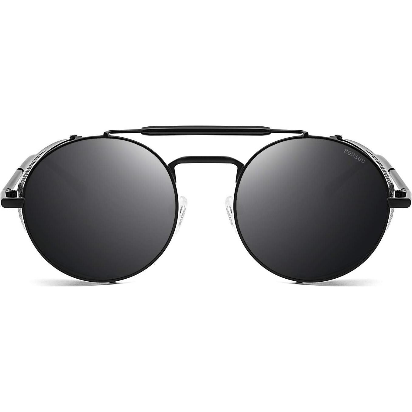 Gafas de sol redondas RONSOU estilo steampunk UV400