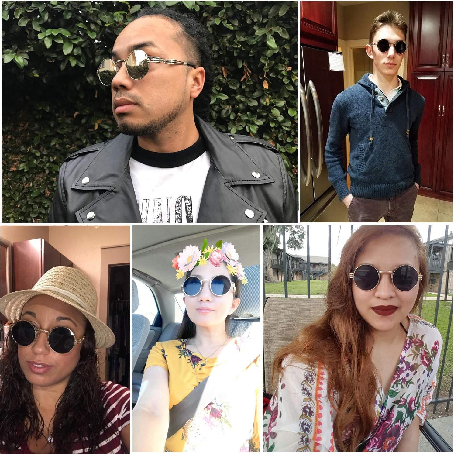 Gafas de sol redondas Dollger estilo Steampunk UV400