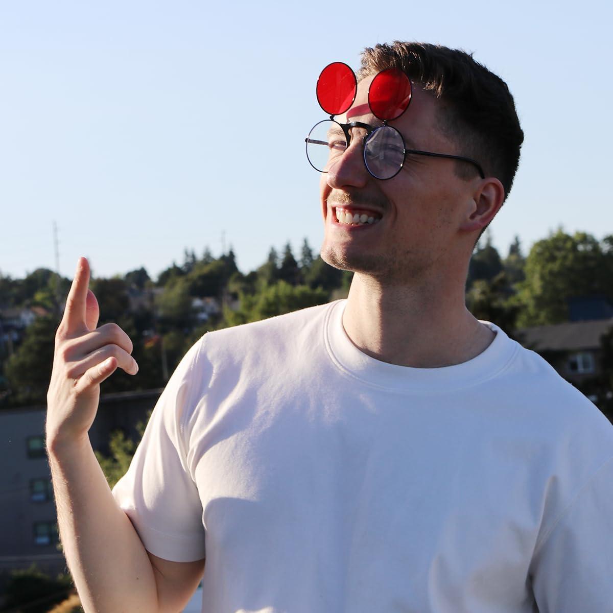 Gafas de sol redondas Yvey Essence steampunk plegables UV400