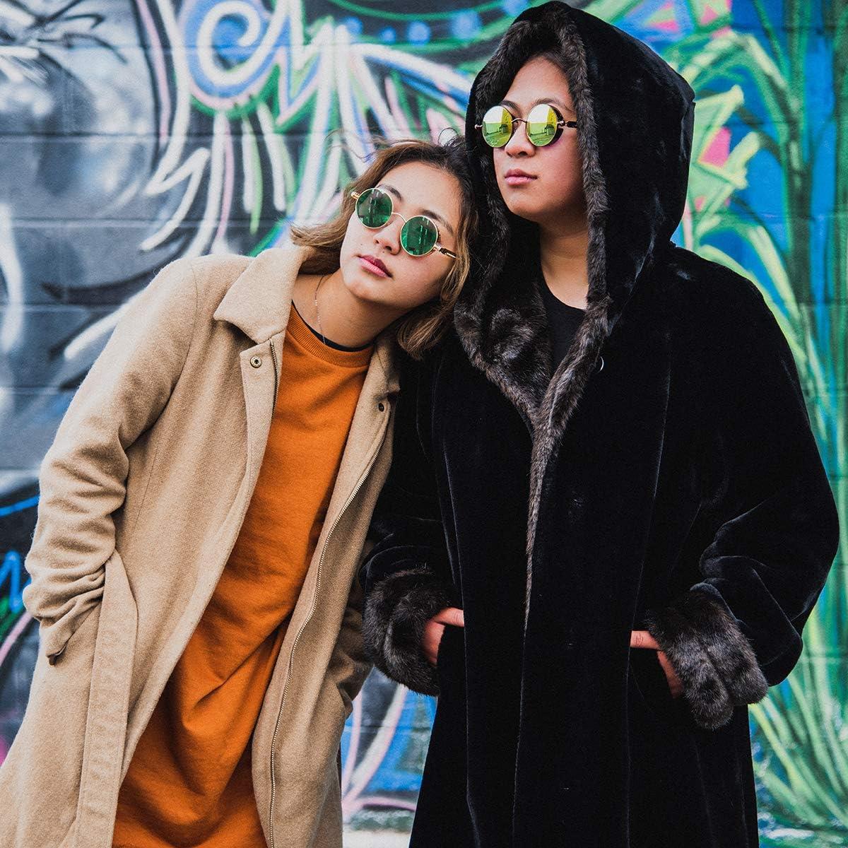 Gafas de sol redondas AIEYEZO Steampunk doradas 48mm UV