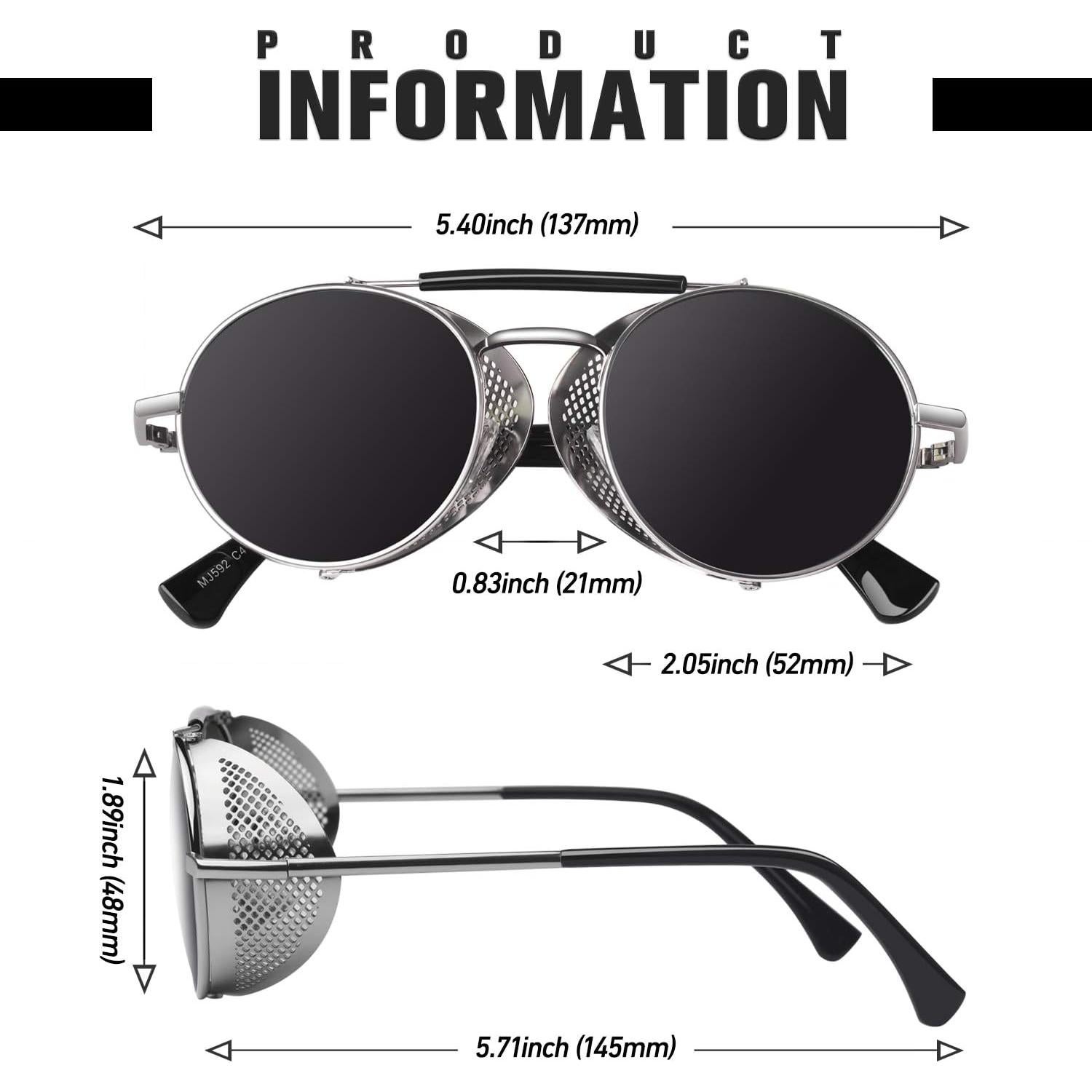 Gafas de sol steampunk SUNIER con lentes polarizados UV400