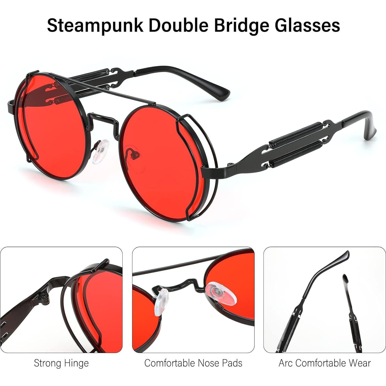 Gafas de sol FEISEDY aviador redondas steampunk UV400