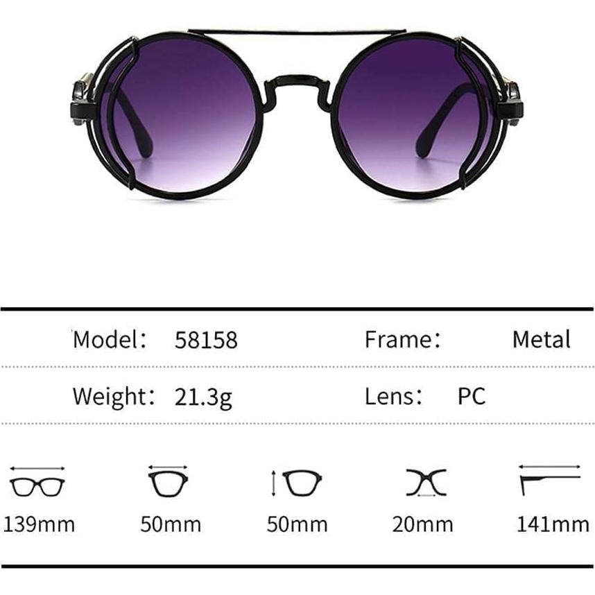 Gafas de sol retro steampunk Jowxsx rojas unisex