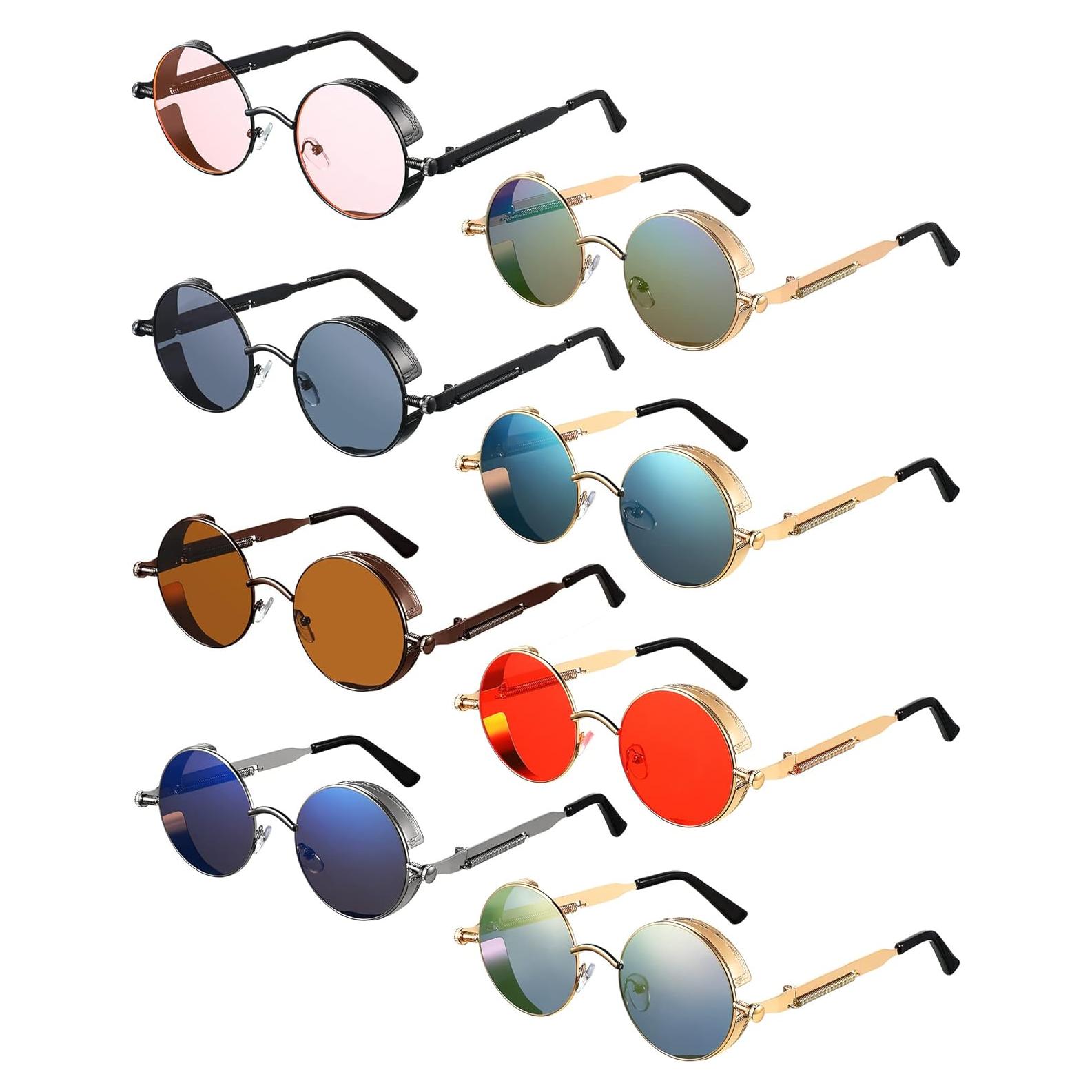 Gafas Steampunk Coume 8 Pcs Redondas Metalicas Unisex