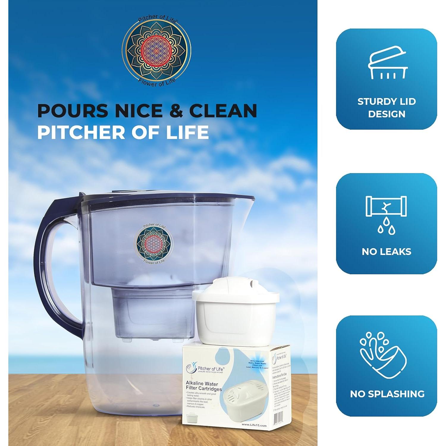 Jarra de Agua Alcalina Jarra de Vida 3.8L Filtro 6 Etapas