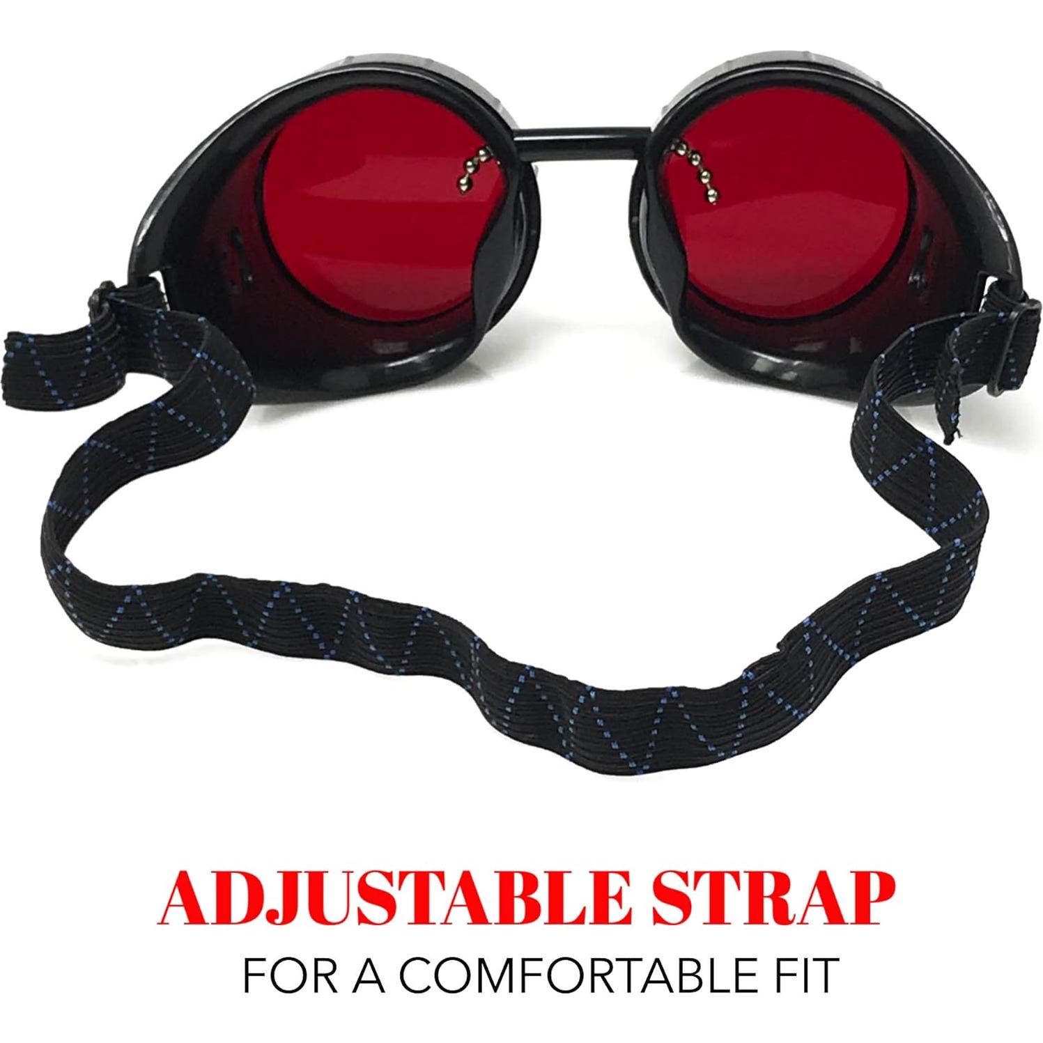 Gafas Steampunk UMBRELLALABORATORY Rojas y Negras