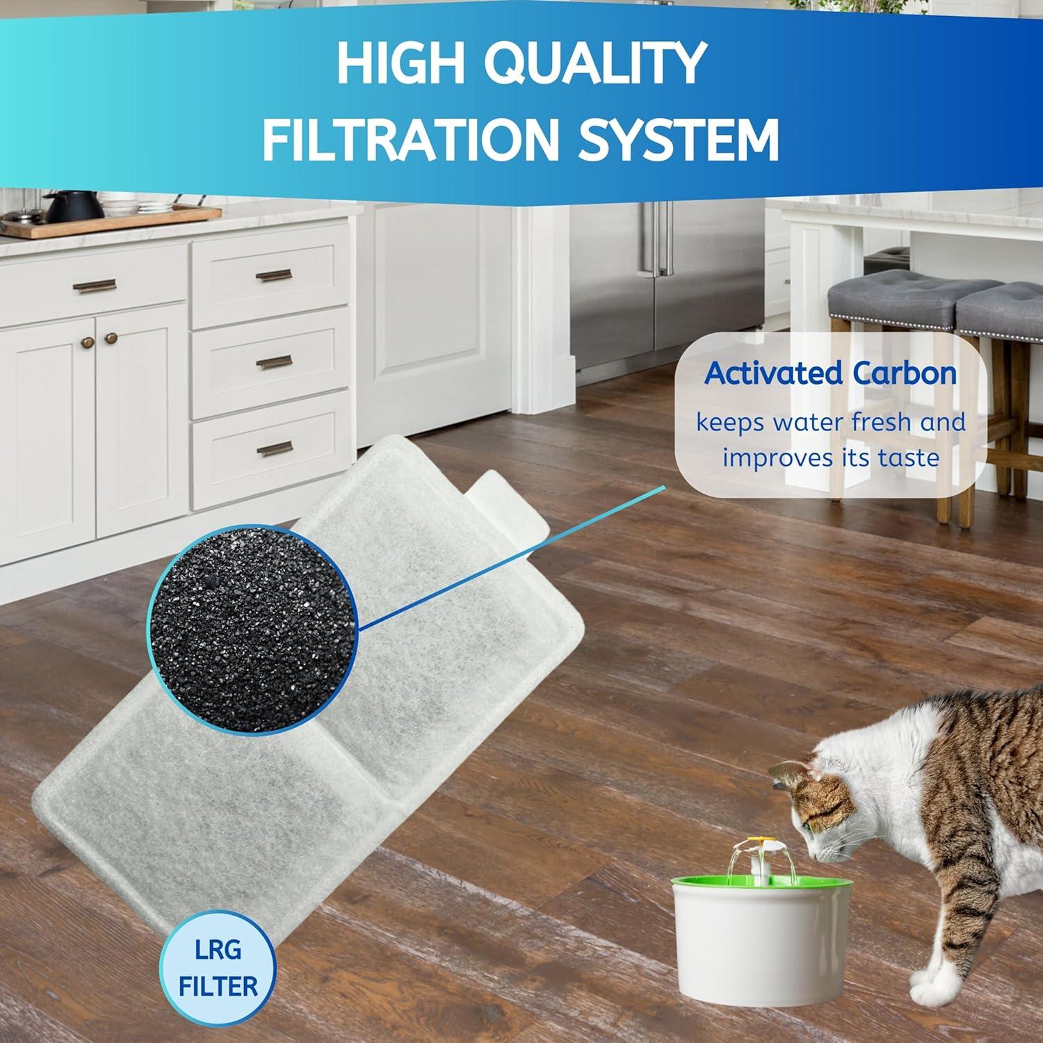 12 Filtros de Agua Nispira para Fuente Mascotas 5" x 2.5"