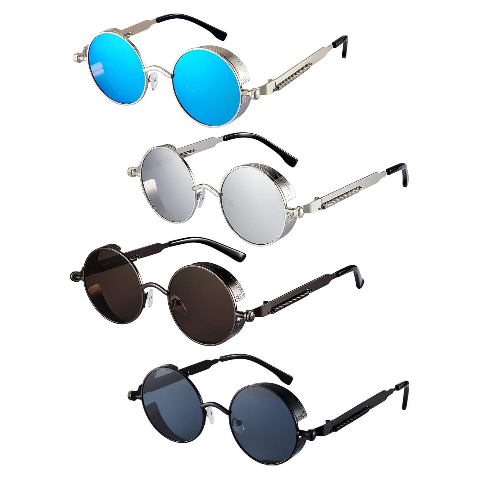 Gafas de sol retro steampunk Frienda 4 piezas unisex