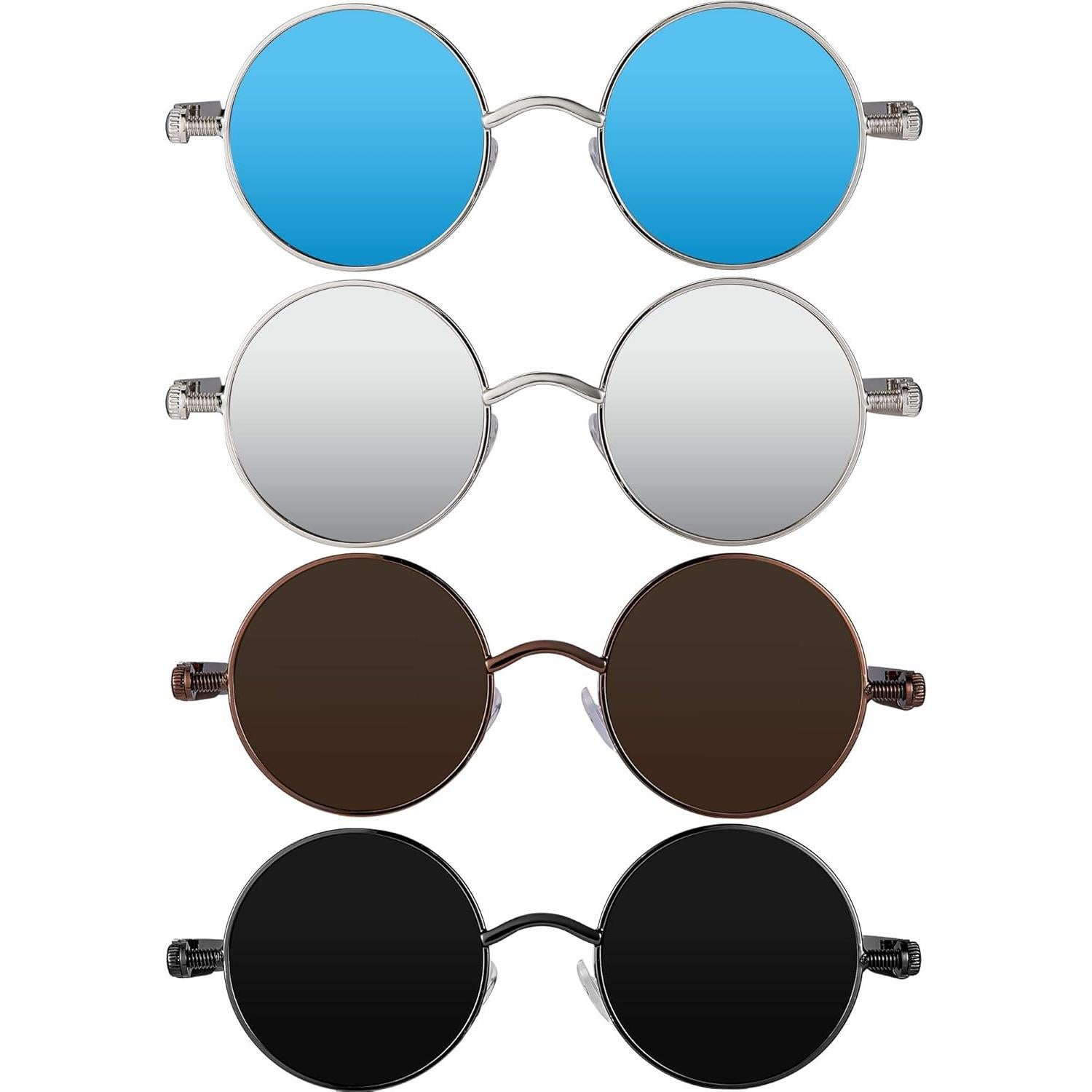 Gafas de sol retro steampunk Frienda 4 piezas unisex
