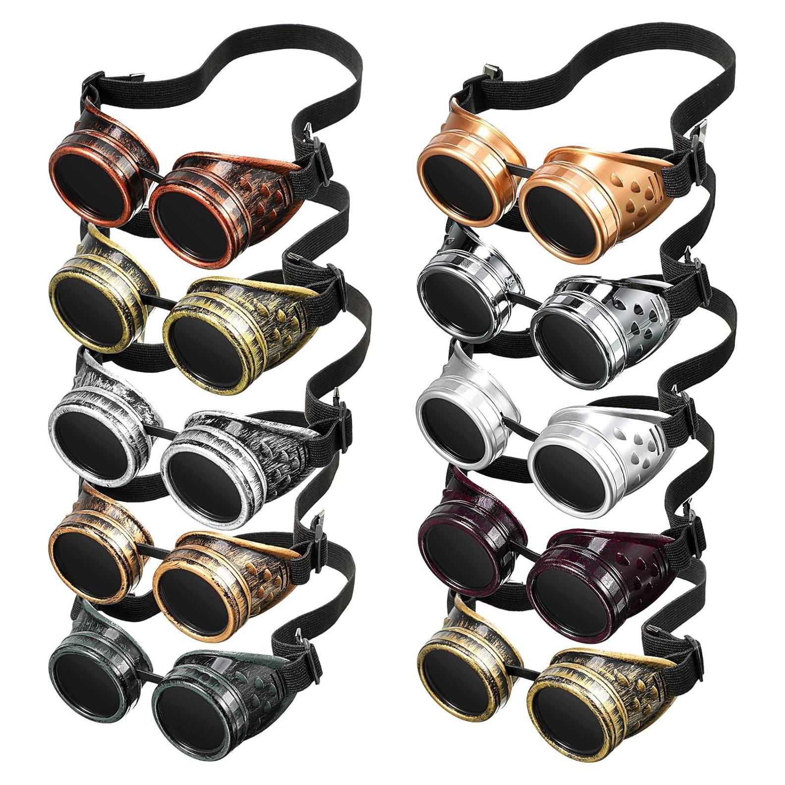 Yunsailing 10 Pares Gafas Steampunk Vintage para Disfraz