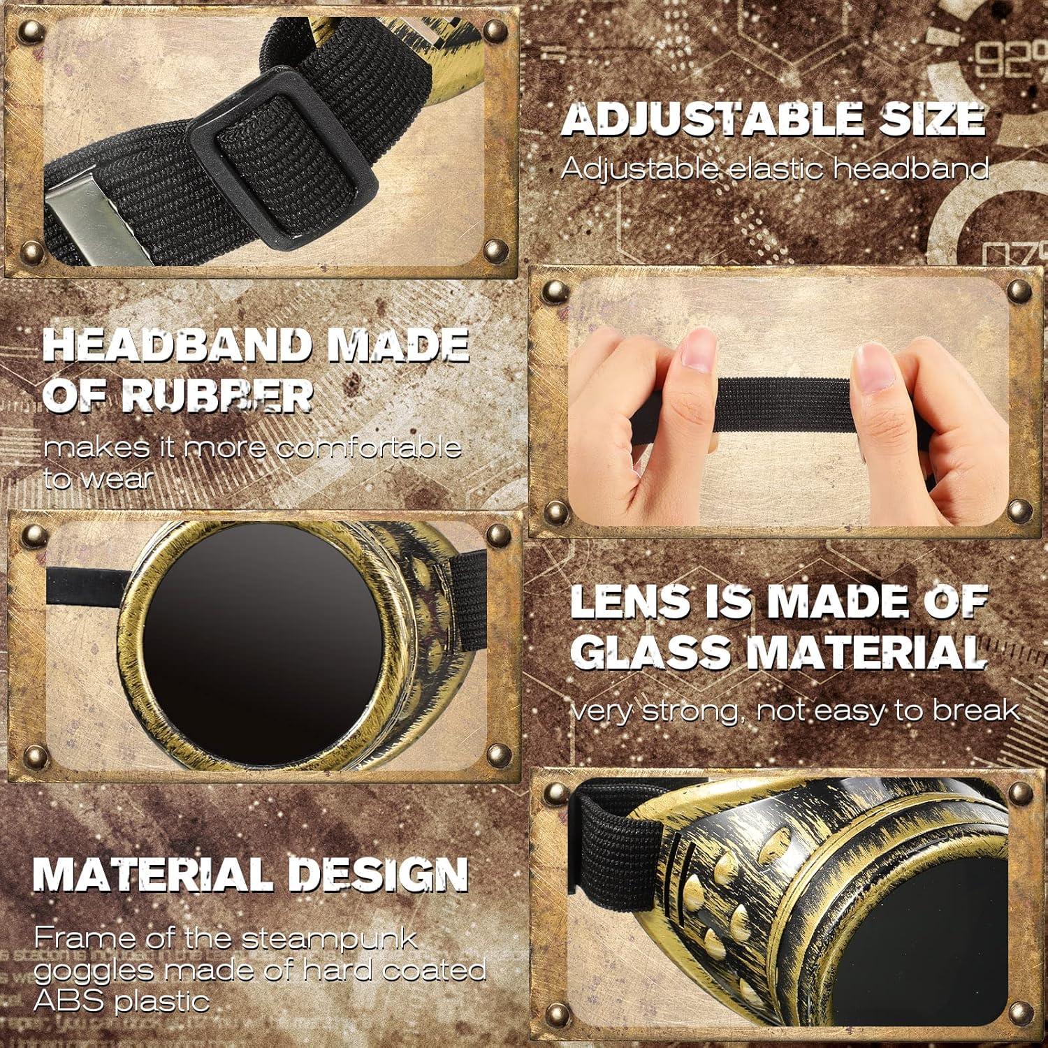 Yunsailing 10 Pares Gafas Steampunk Vintage para Disfraz