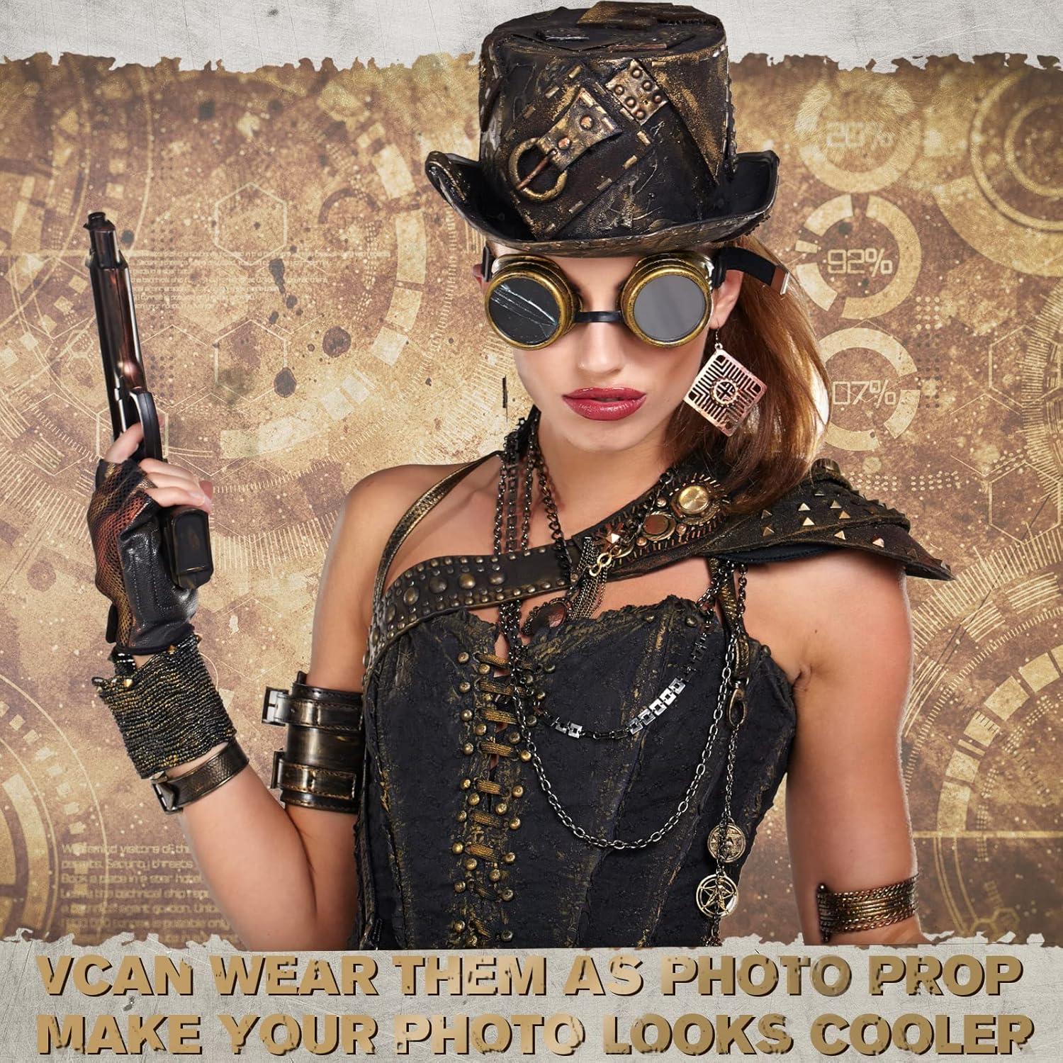 Yunsailing 10 Pares Gafas Steampunk Vintage para Disfraz