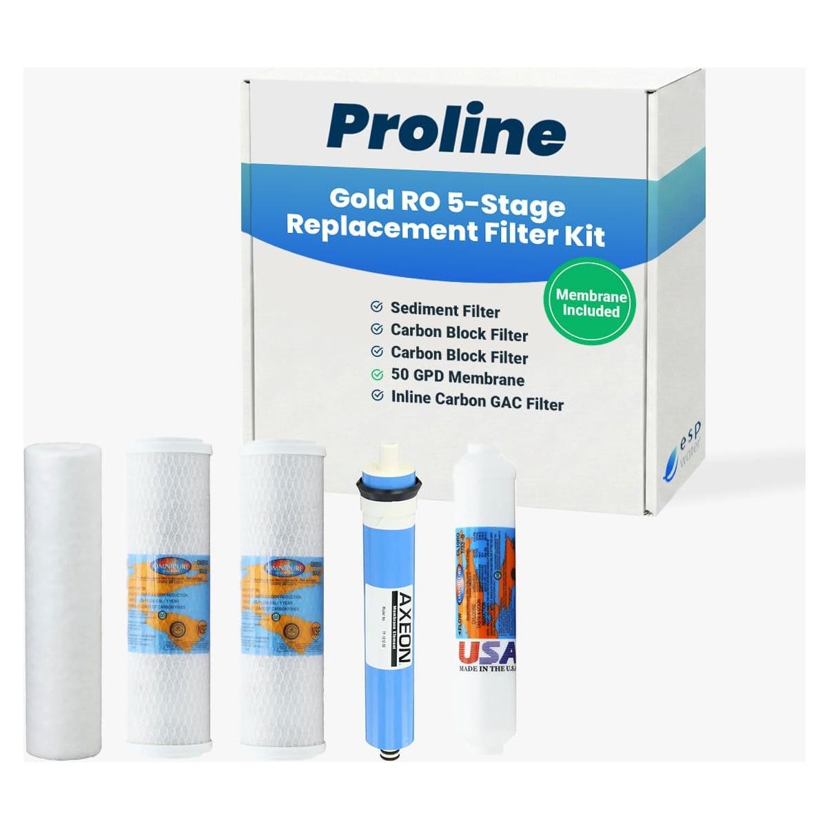 Kit de Reemplazo de Filtro Proline Gold RO - 4 Filtros de Agua