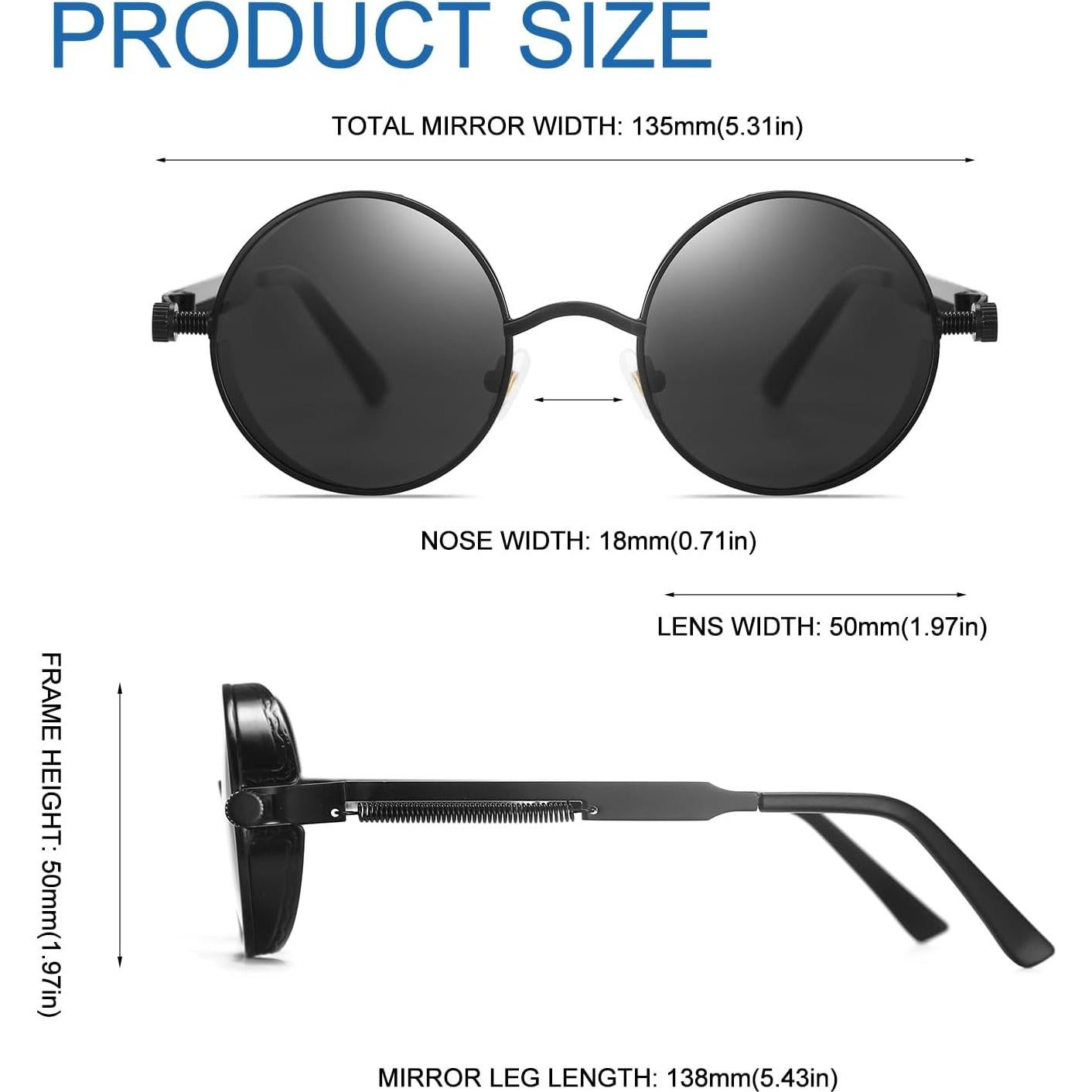 Gafas de sol Glclrs steampunk polarizadas UV gris